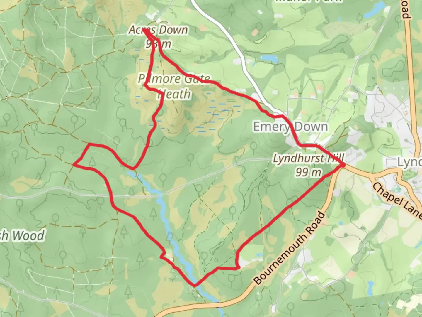 An image depicting the trail Holidays Hill and Pilmore Gate Heath via Cut Walk and its surrounding area.