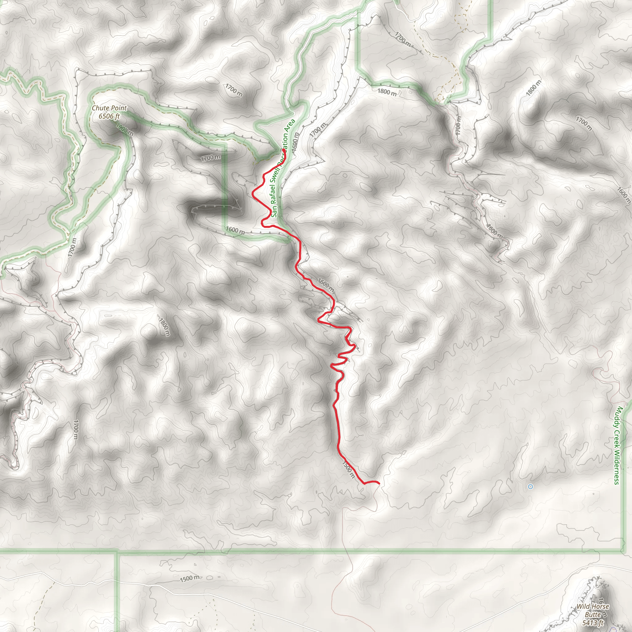 Lower Chute Canyon Walk mobile static map