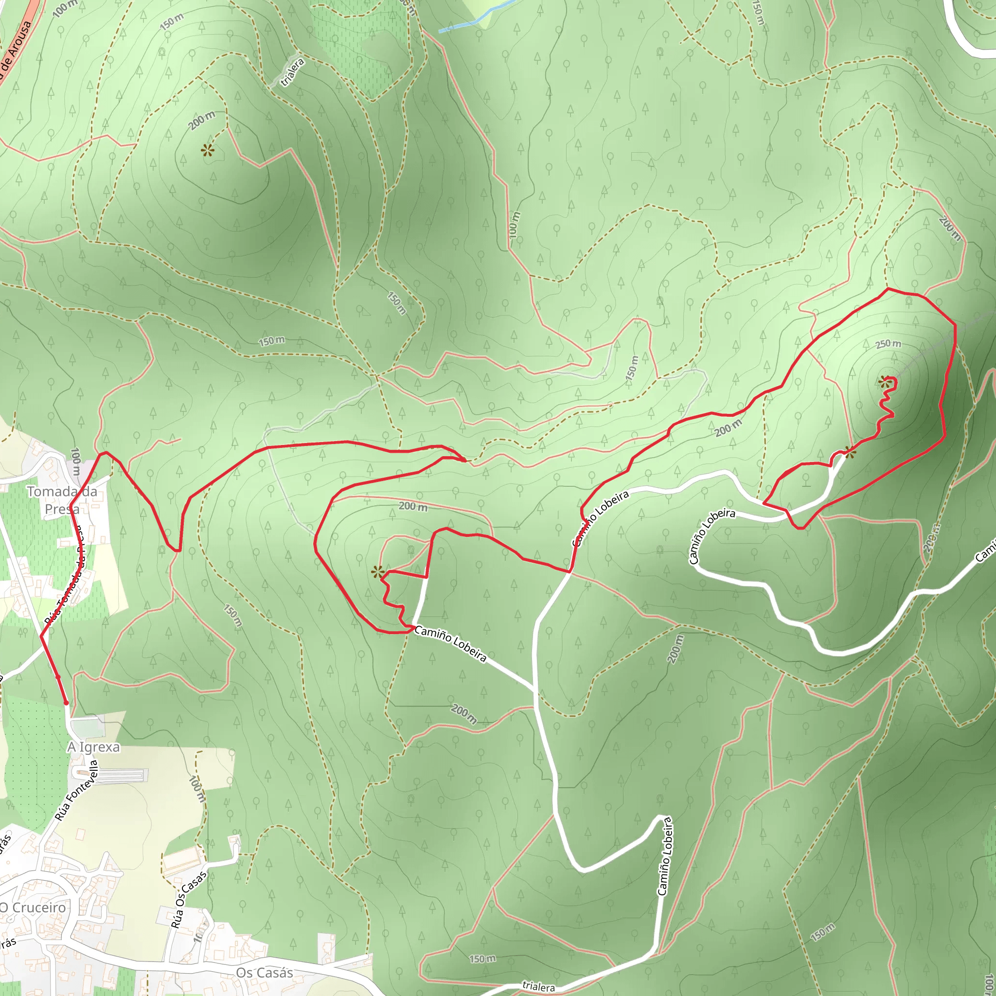 Rota dos Miradoiros Lobeira-Faro das Lúas PR G 126 mobile static map