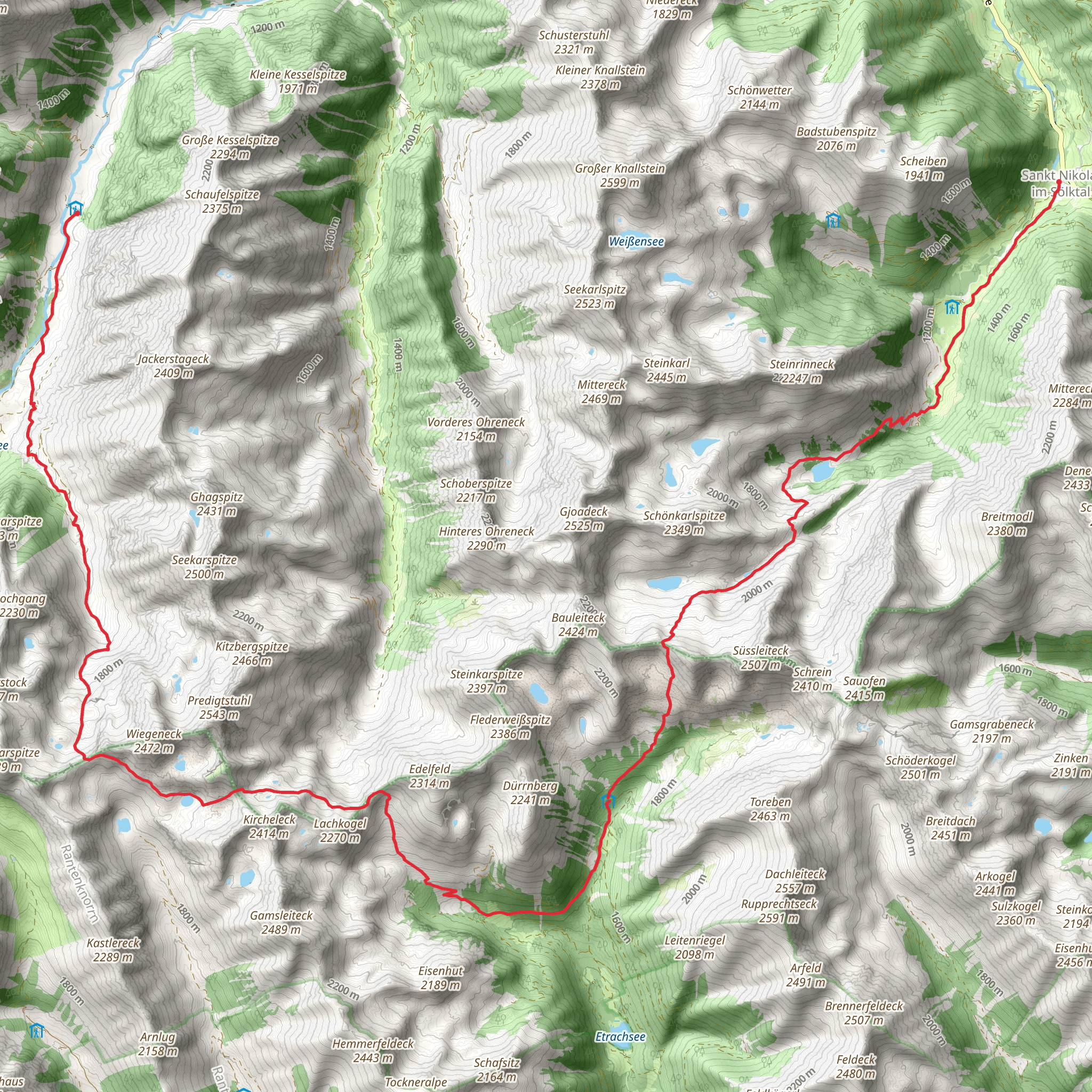 St Nikolai - Breitlahnalm Trail mobile static map