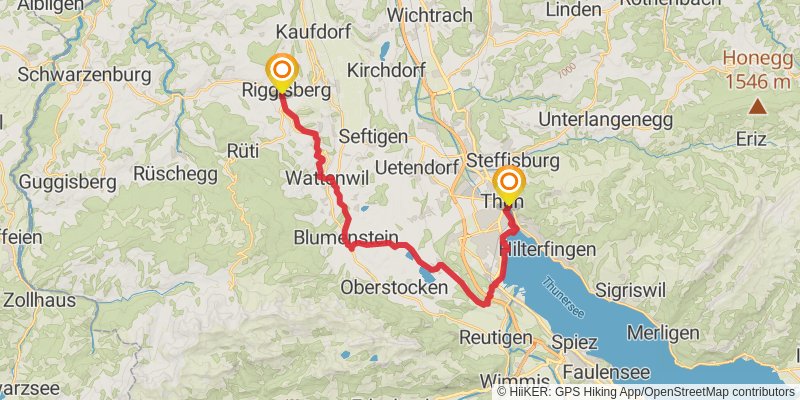 Camino Müstair-Geneva via Interlaken stage 26 Map