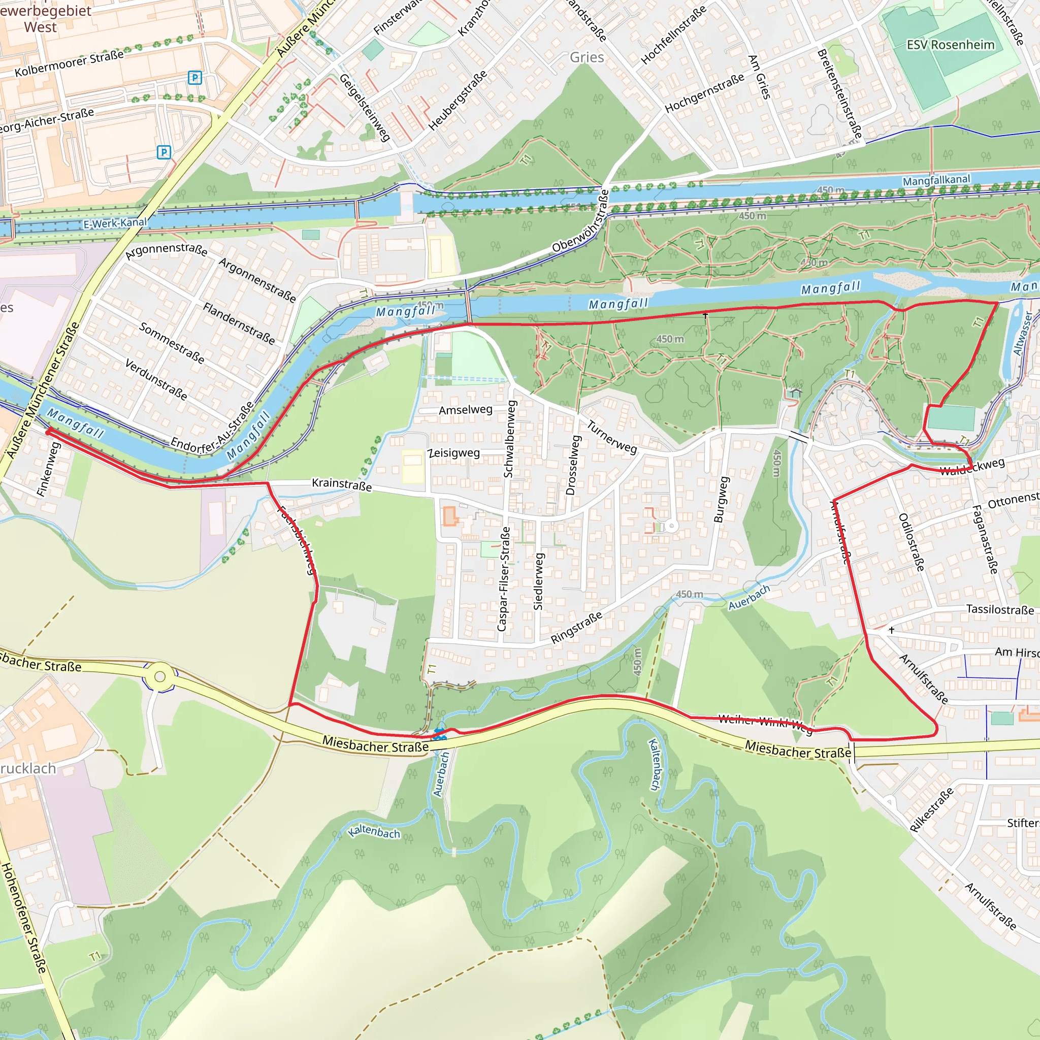 Mangfall and Oberwoehr Loop mobile static map