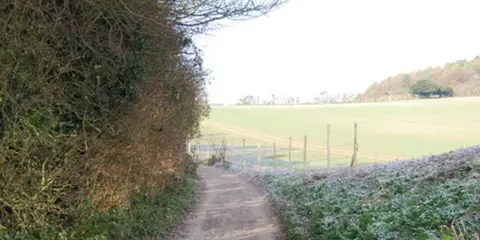 An image depicting the trail Ringlestone and High Wood from Harrietsham and its surrounding area.