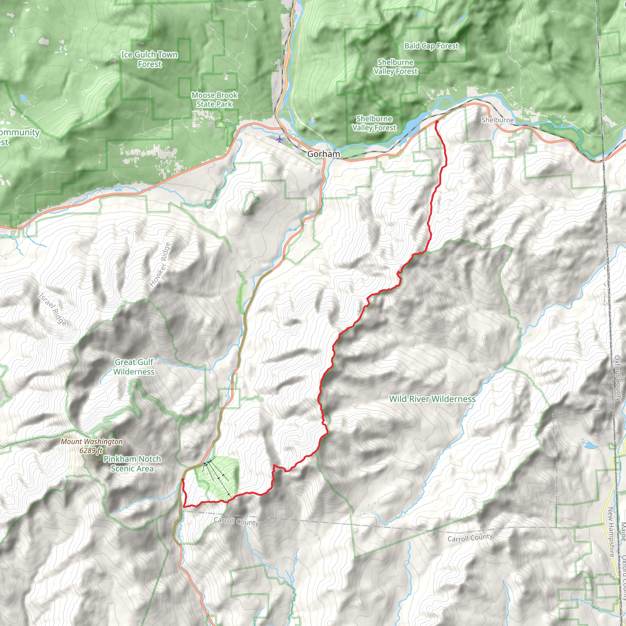 Appalachian Trail Section Hike - Rattle River to Lost Pond mobile static map