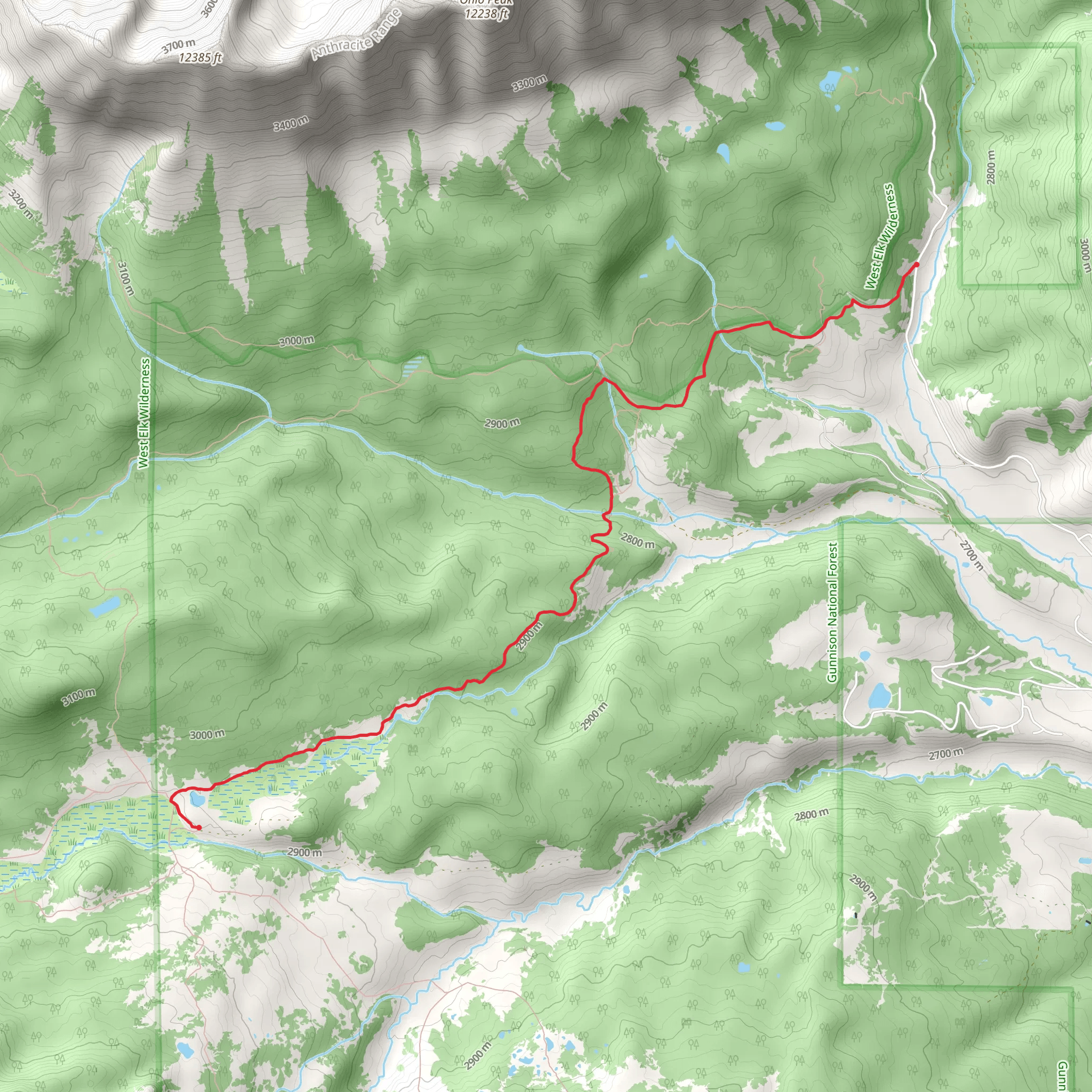 Little Pass Creek via Swampy Pass Trail mobile static map