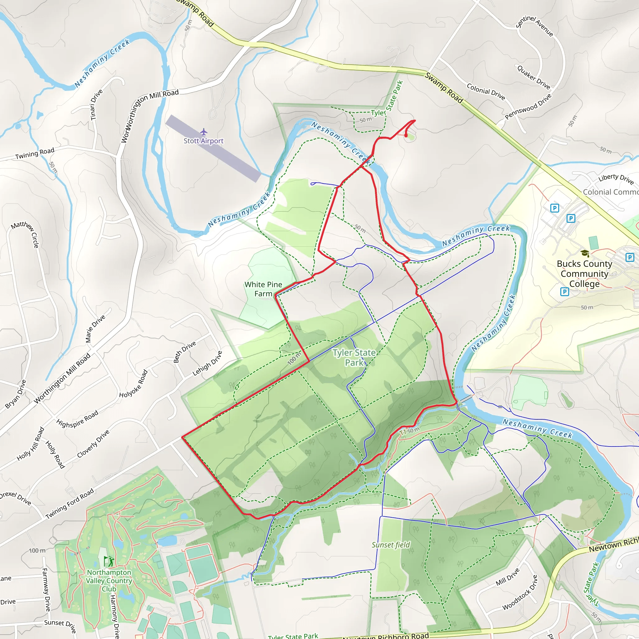 Neshaminy Creek Loop mobile static map