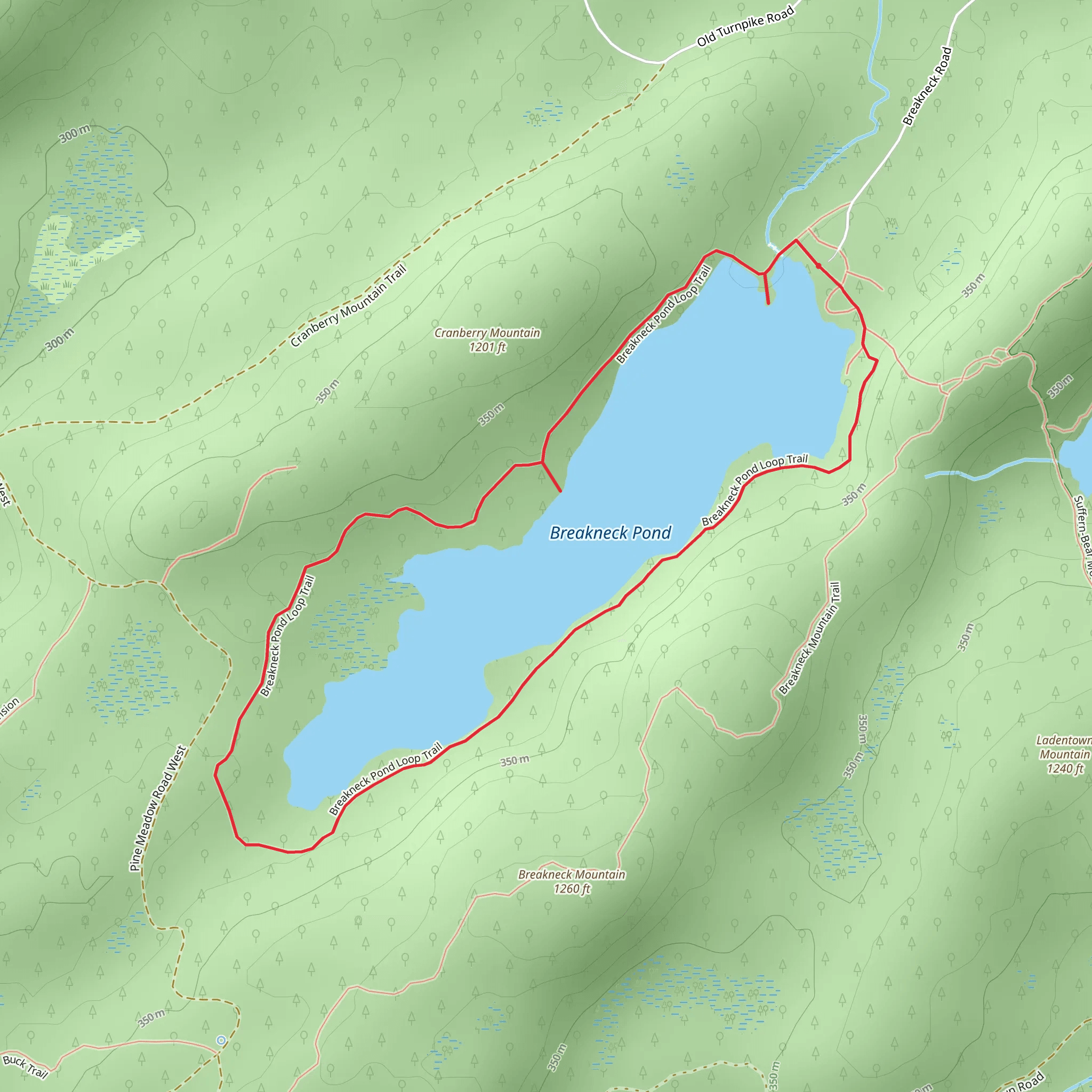 Breakneck Pond Loop Trail mobile static map