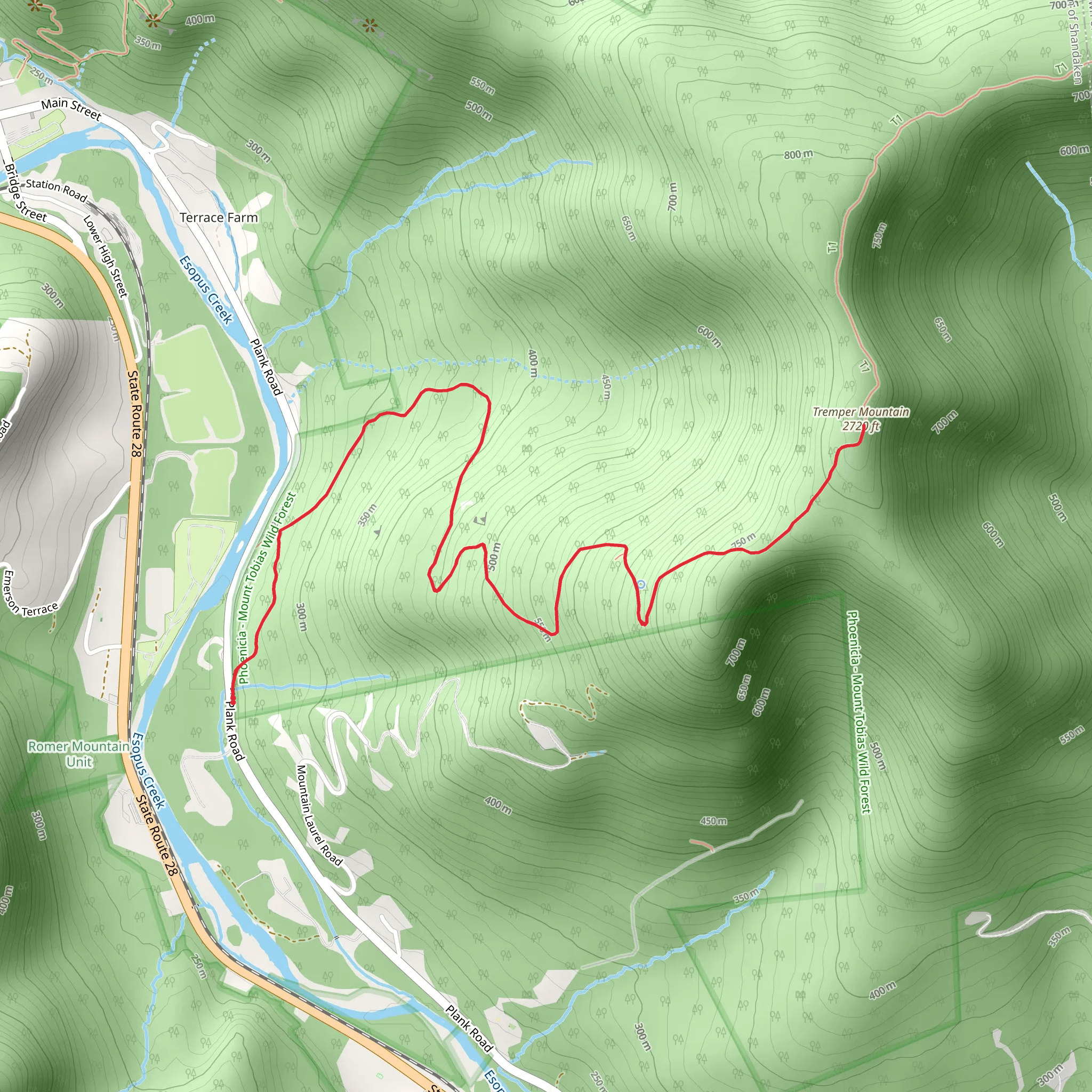Tremper Mountain via Phoenicia Trail mobile static map