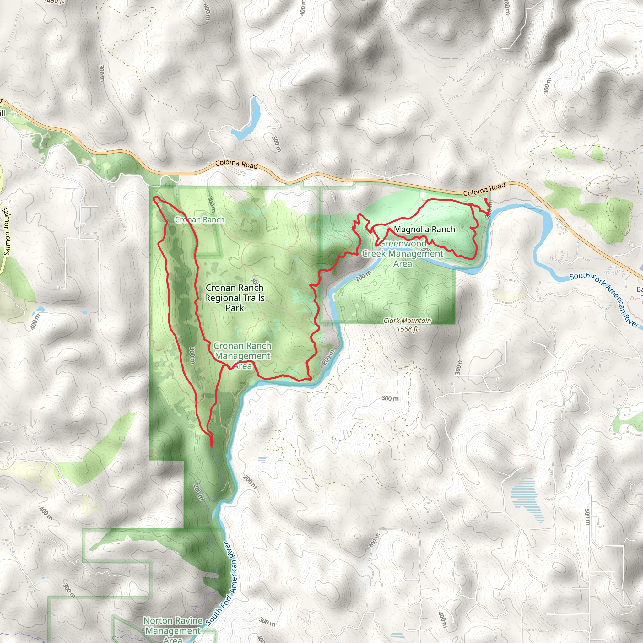 West Ridge, Down and Up and Gerle Loop Trail mobile static map