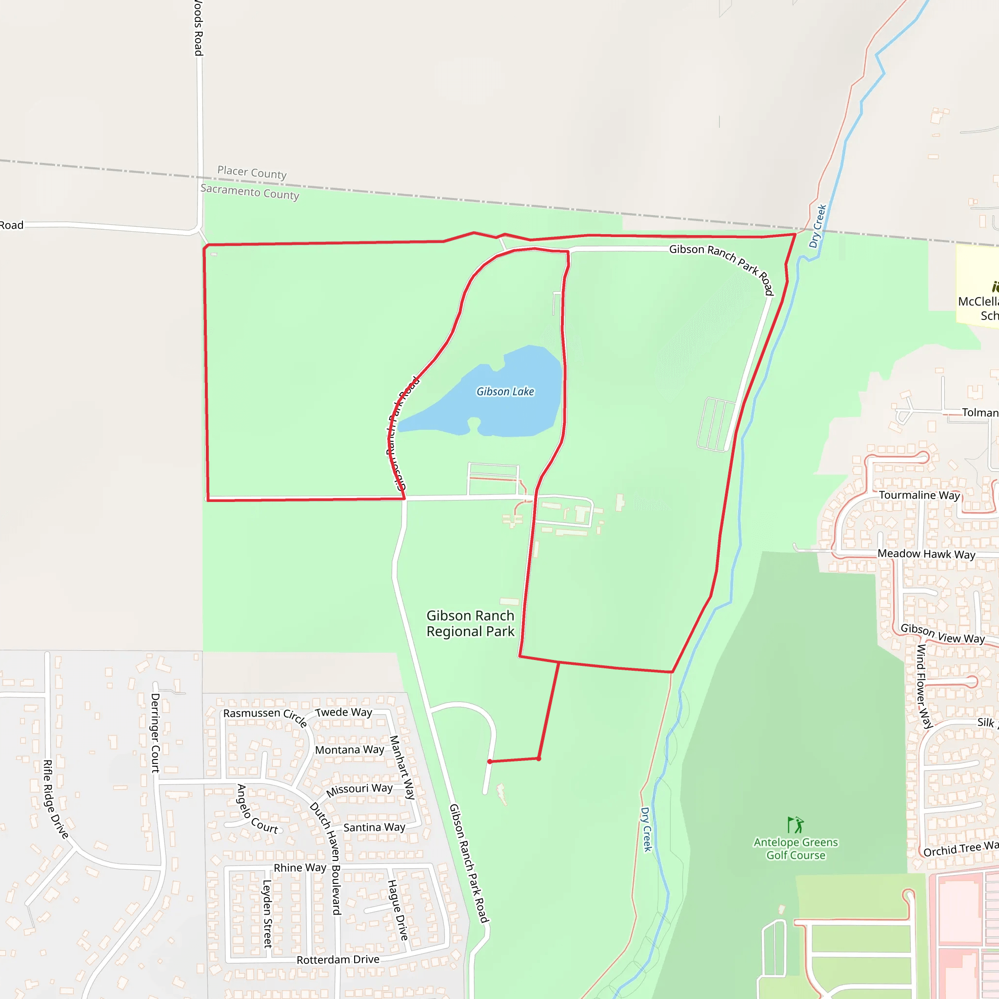 Gibson Lake and Dry Creek Loop mobile static map