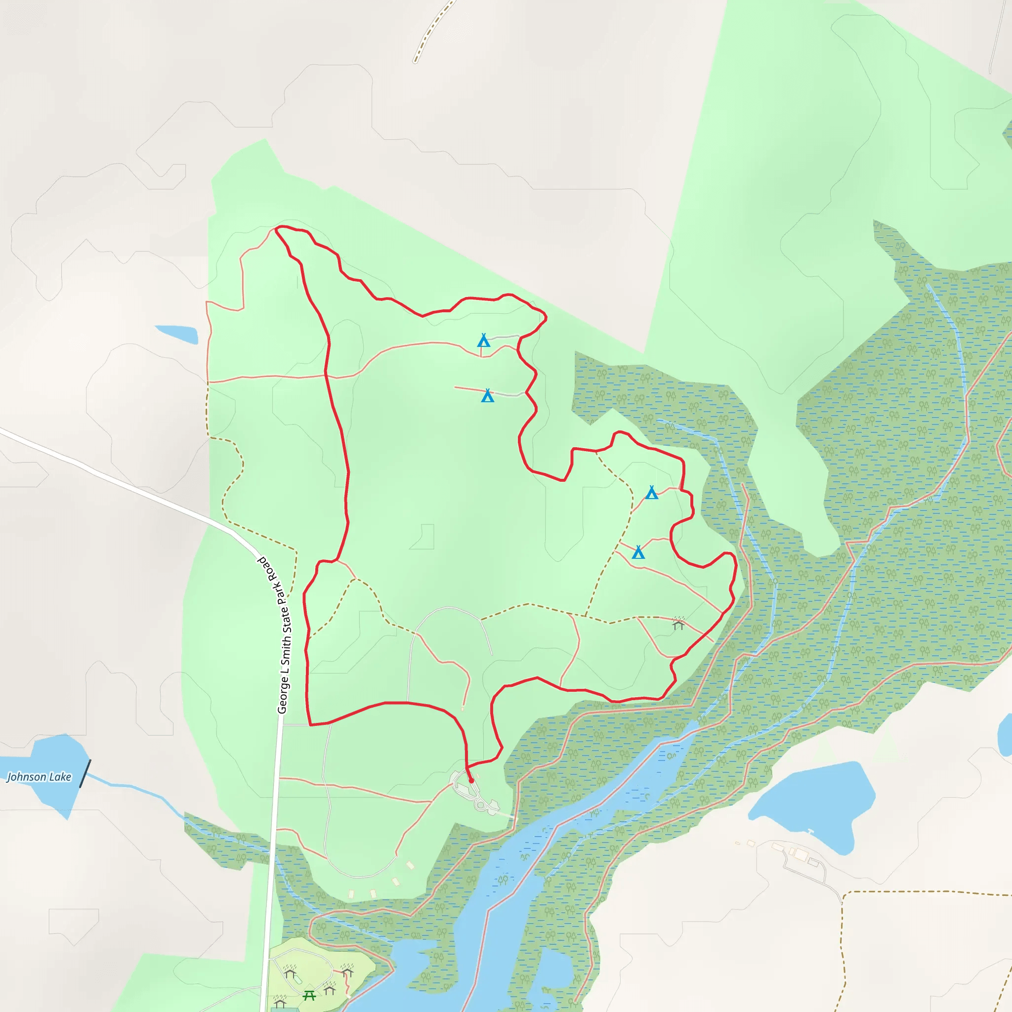 Primative Campsite Loop Trail mobile static map