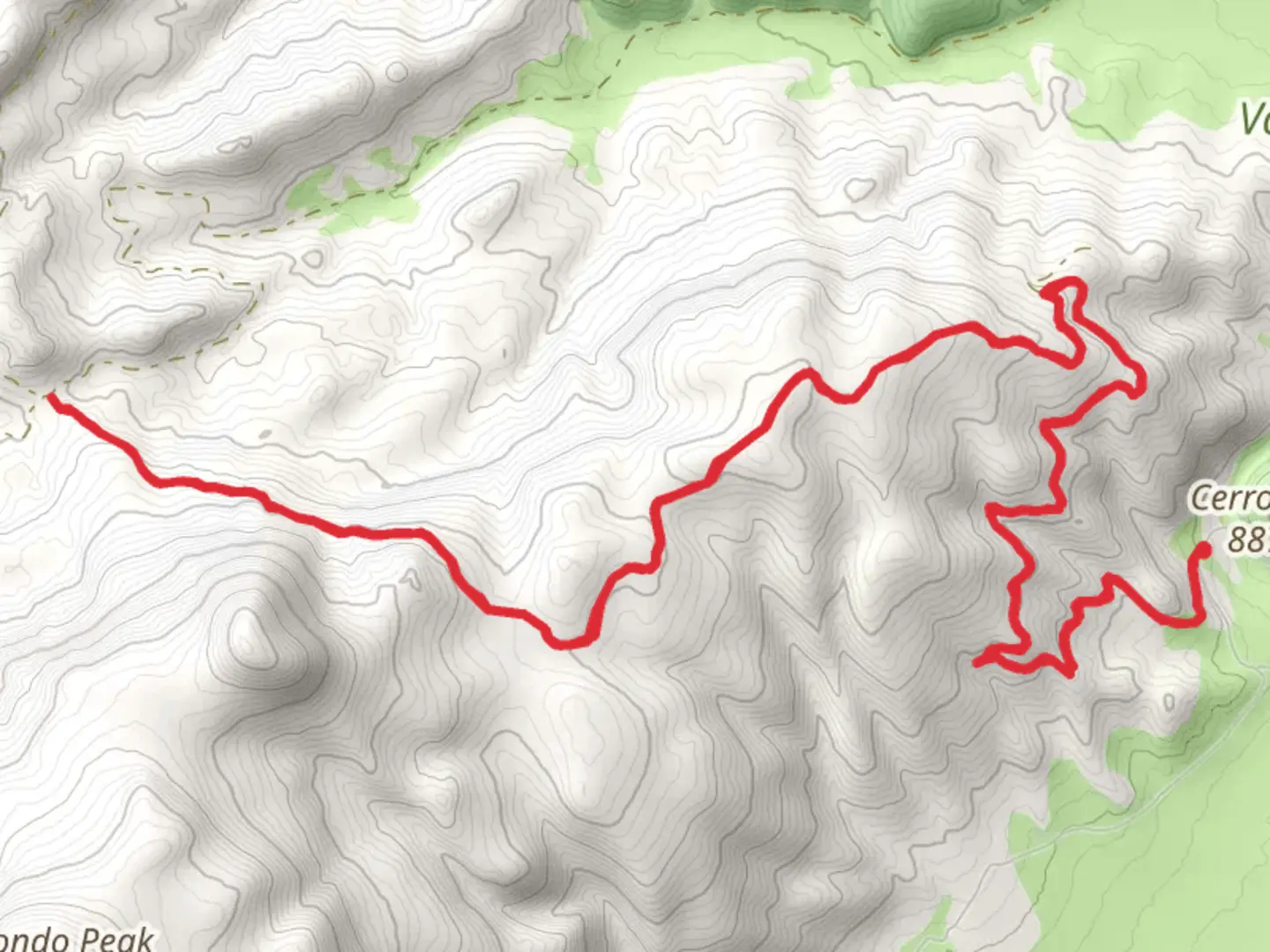 An image depicting the trail Redondito Trail and its surrounding area.