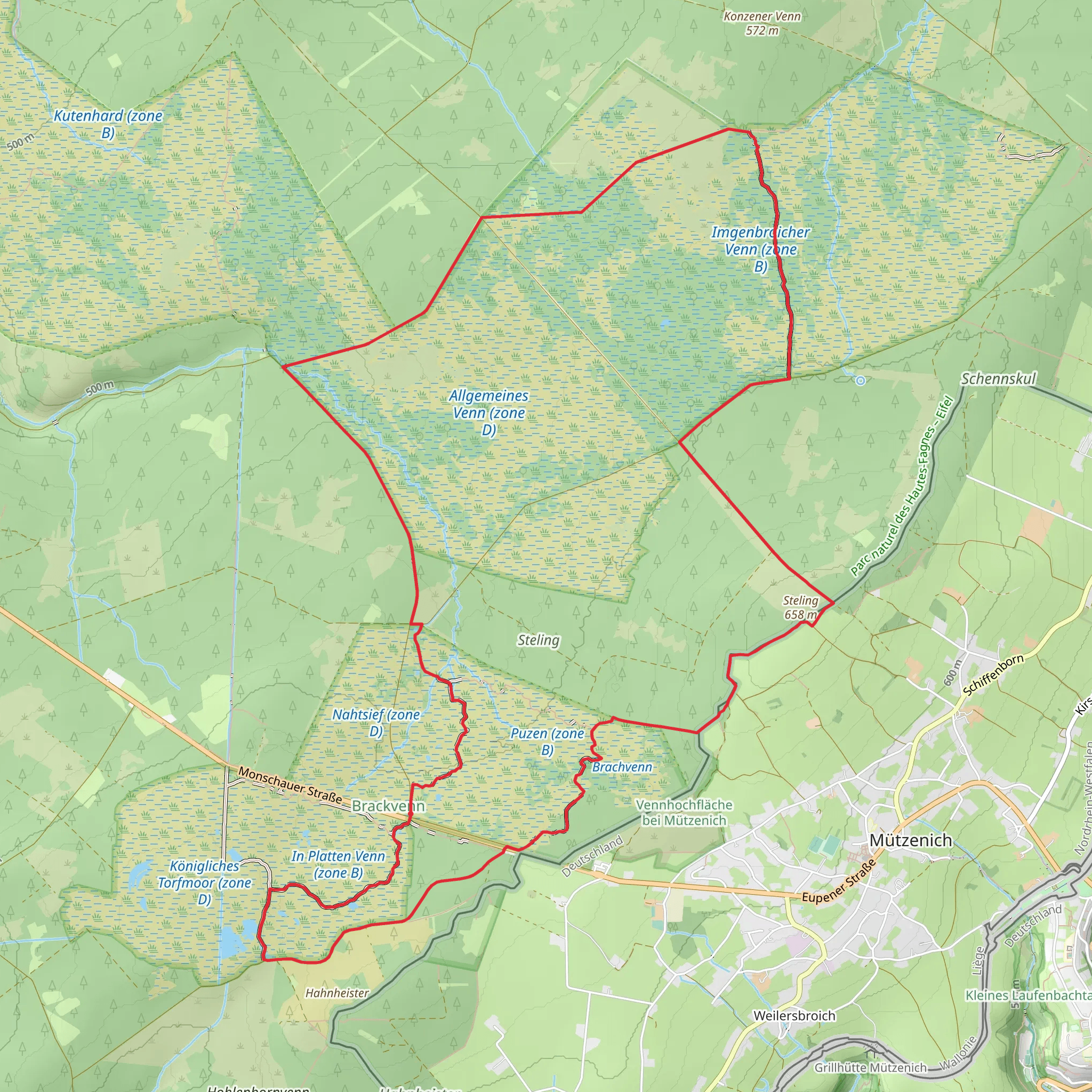 Brackvenn and Steling Loop mobile static map