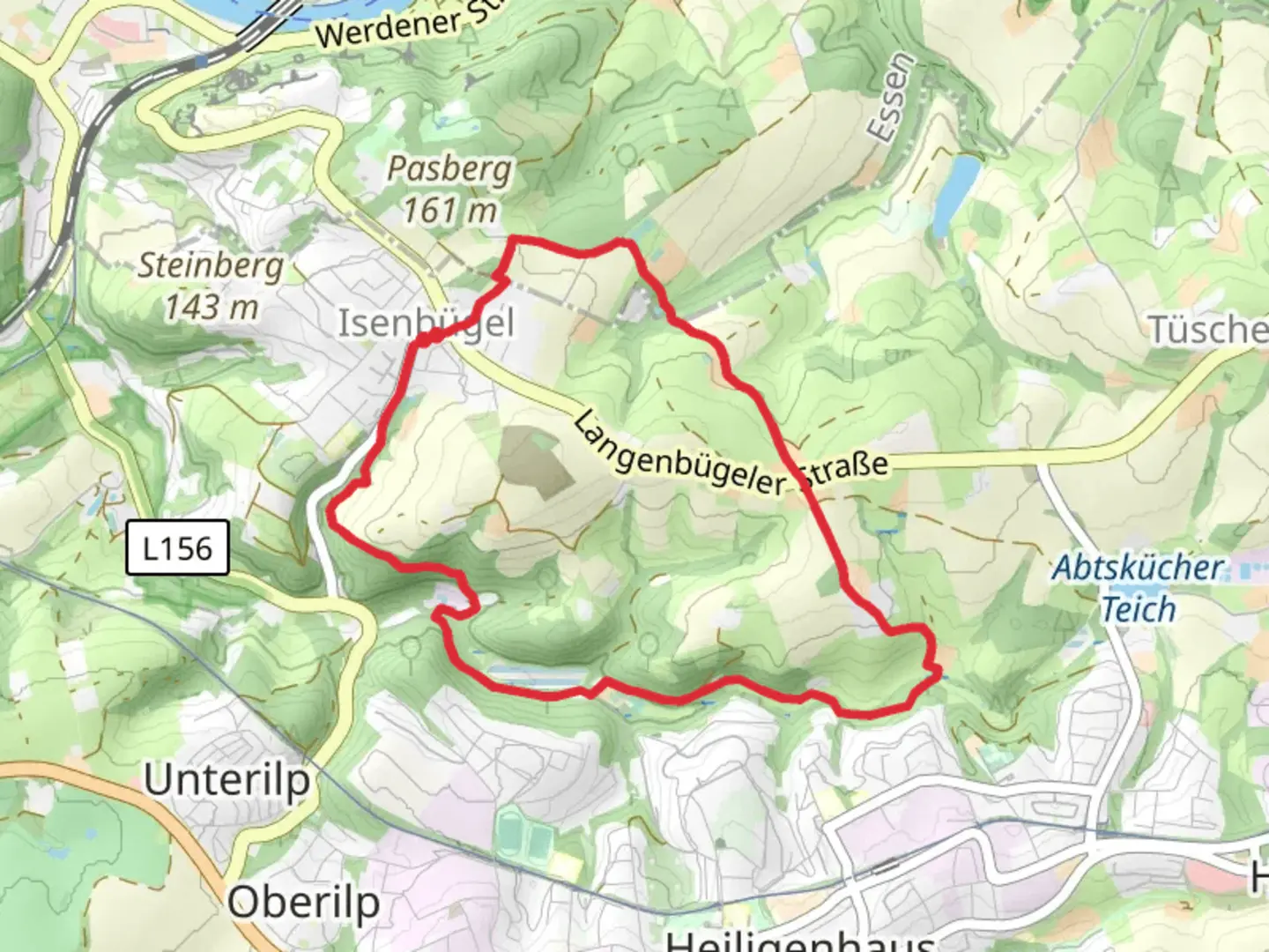 An image depicting the trail Hustert, Vogelsang and Wassermangel Loop and its surrounding area.