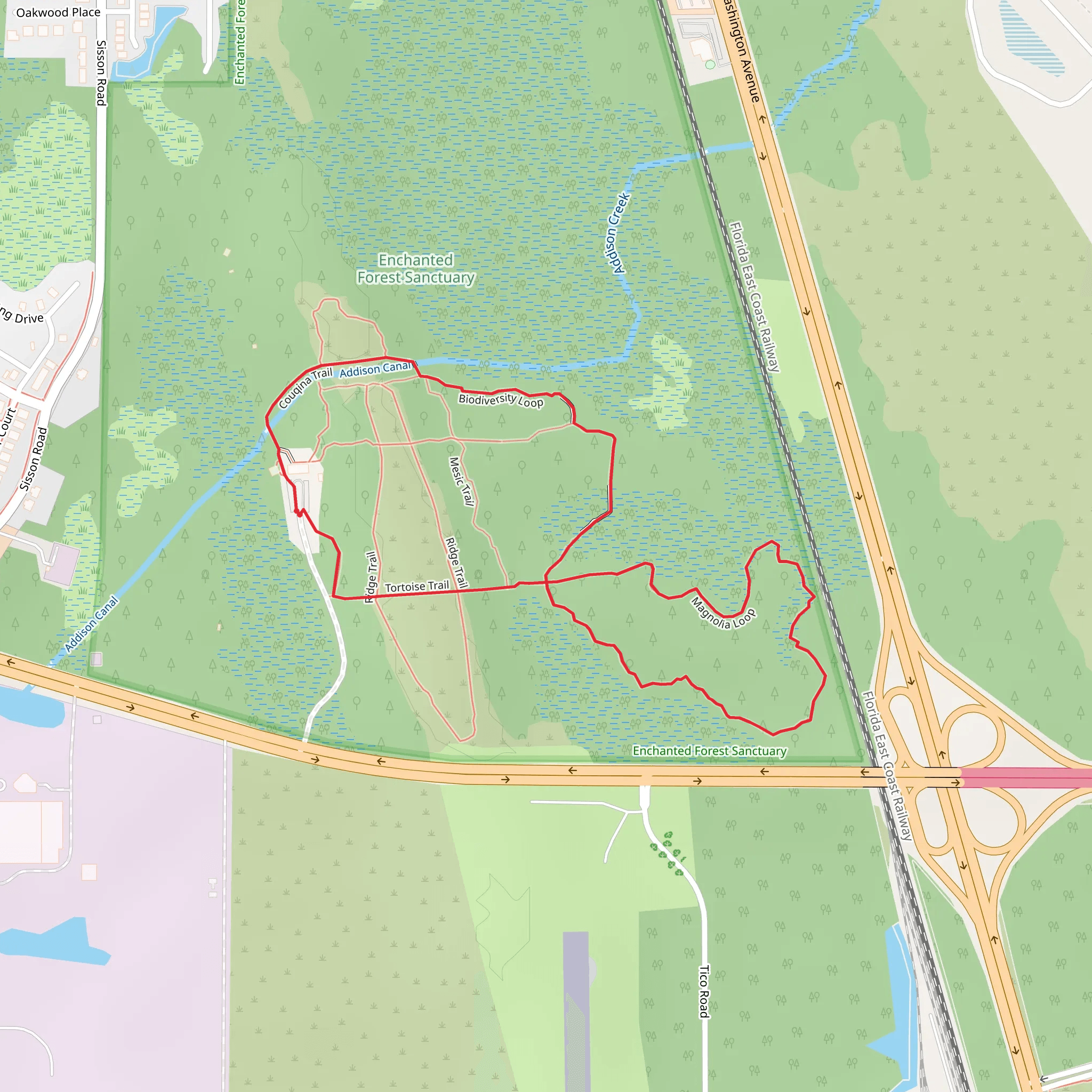 Couqina - Biodiversity - Tamoka - Magnolia - Tortoise Loop Trai mobile static map