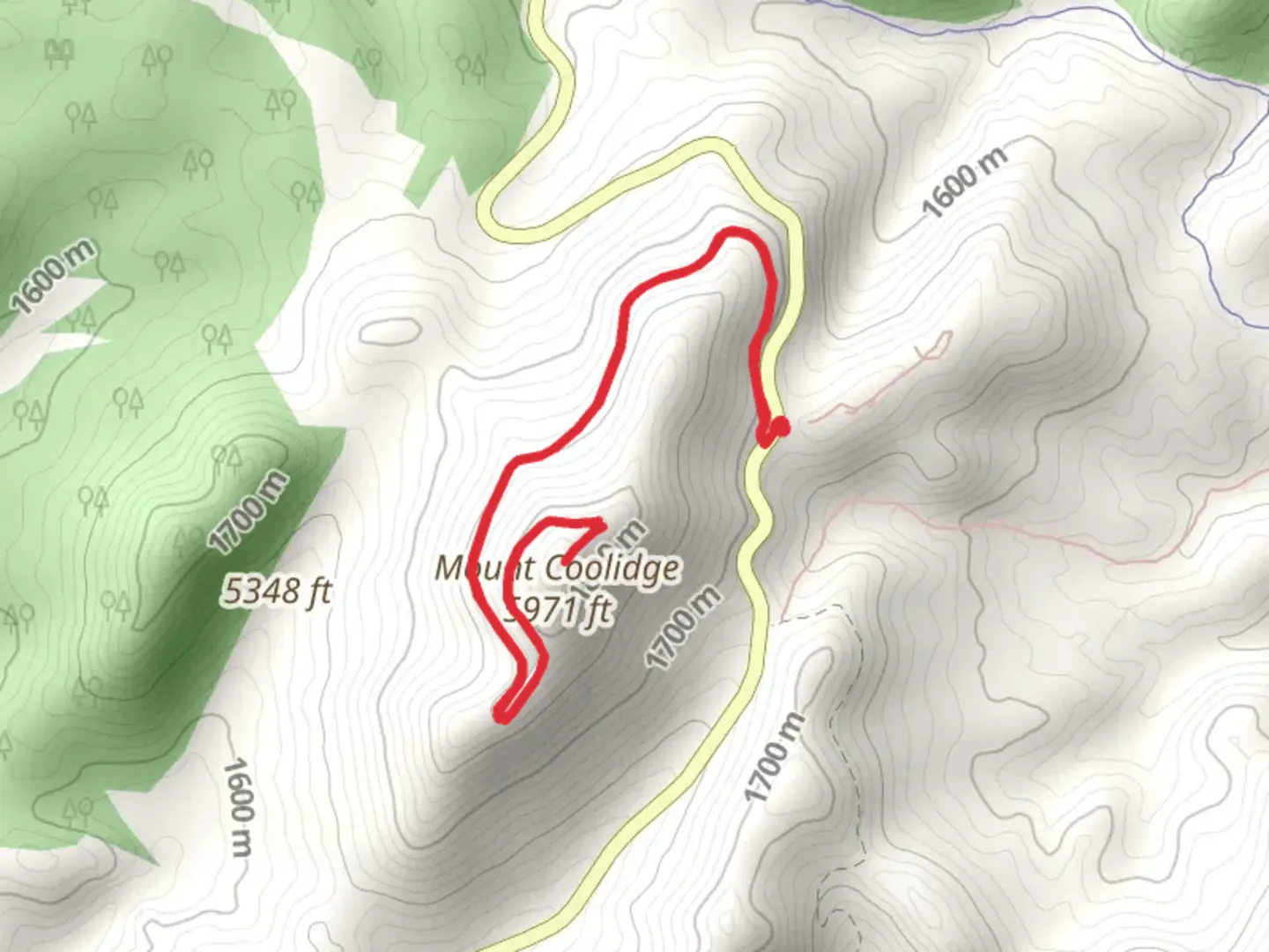 An image depicting the trail Mount Coolidge and its surrounding area.
