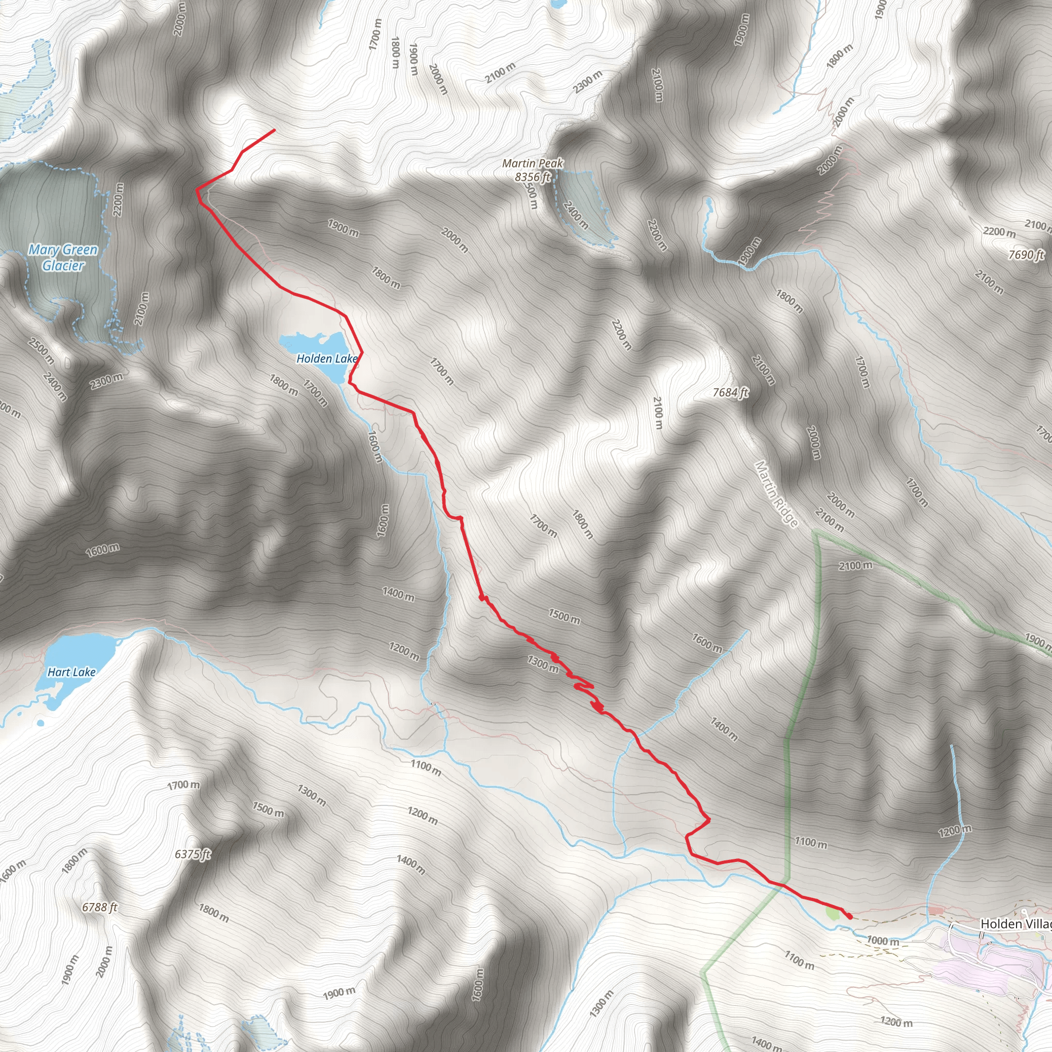 Holden Pass via Cloudy Pass Trail mobile static map