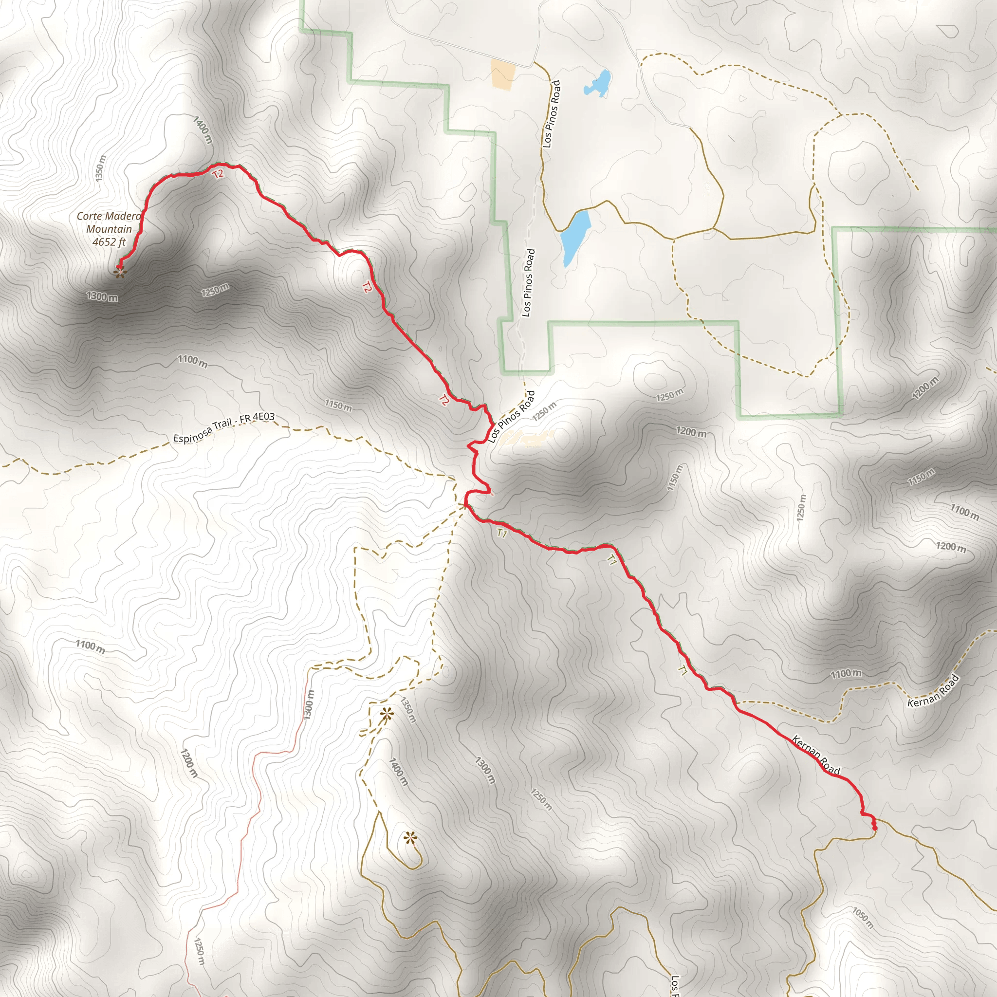 Corte Madera Mountain from Kernan Road mobile static map