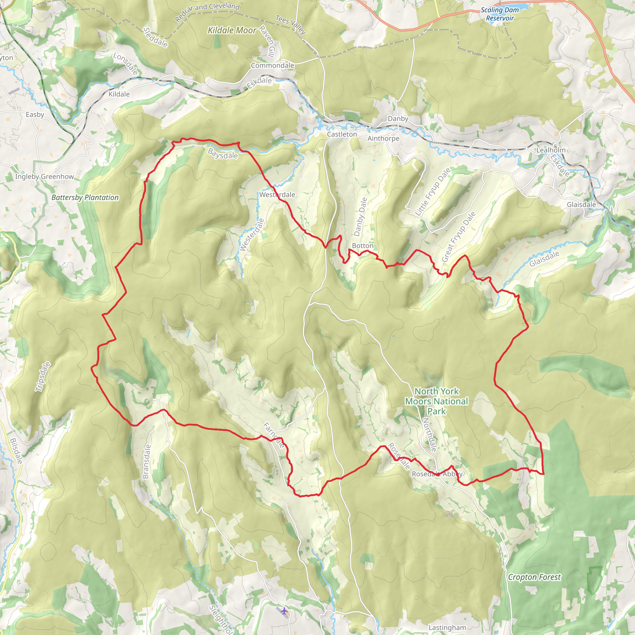 Rosedale Loop from Rosedale Abbey mobile static map