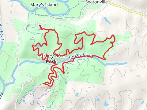 Turkey Run Park via Paw Paw Trail and Chinkapin Trail