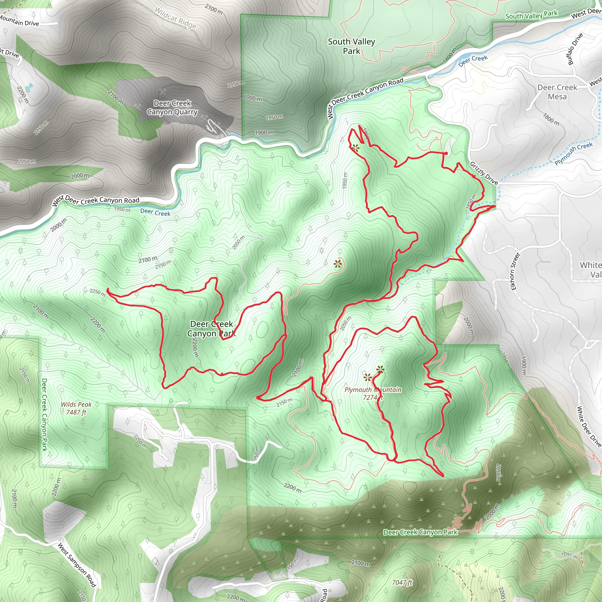 Meadowlark, Red Mesa and Plymouth Mountain Loop Trail mobile static map