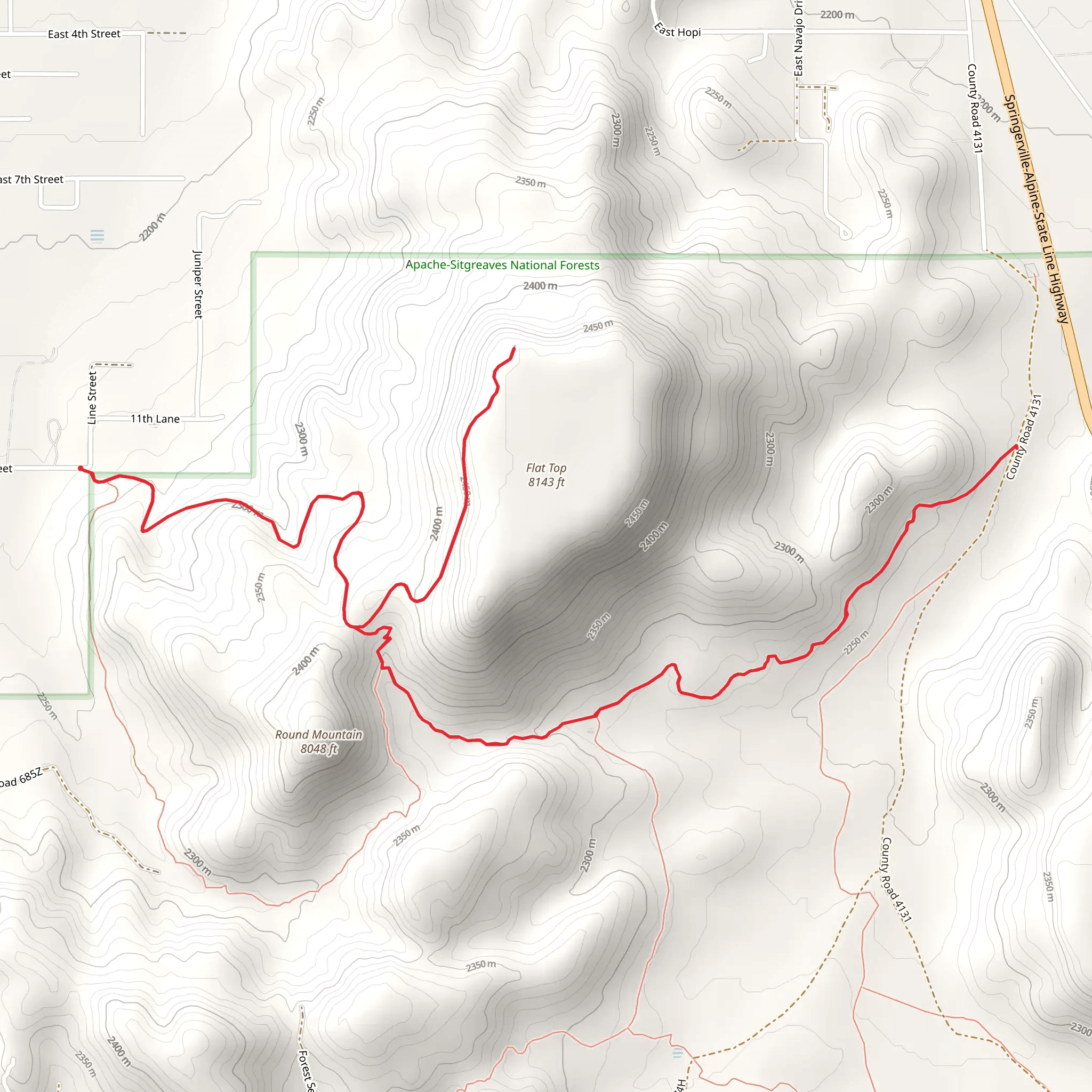 Flat Top and Summit Trail mobile static map