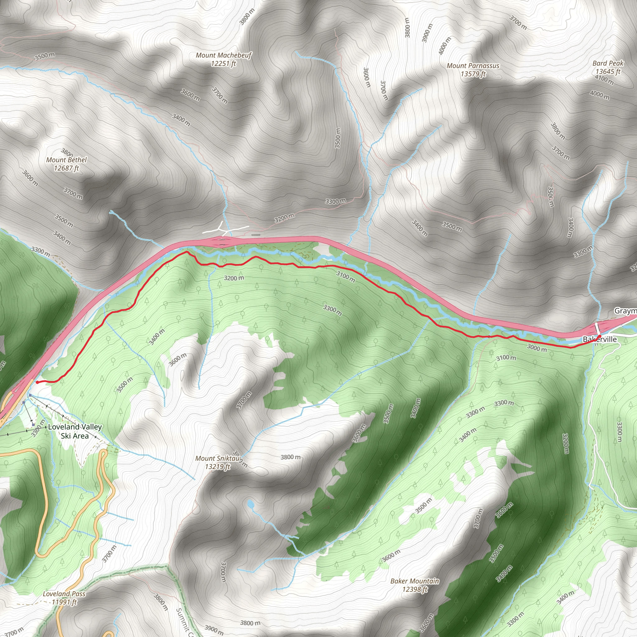 Bakerville - Loveland Trail mobile static map