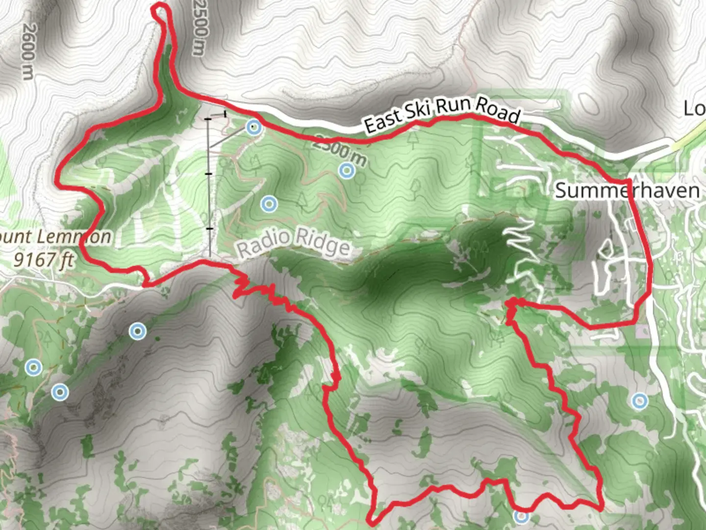 An image depicting the trail Mint Spring, Aspen and Aspen Draw Loop Trail and its surrounding area.
