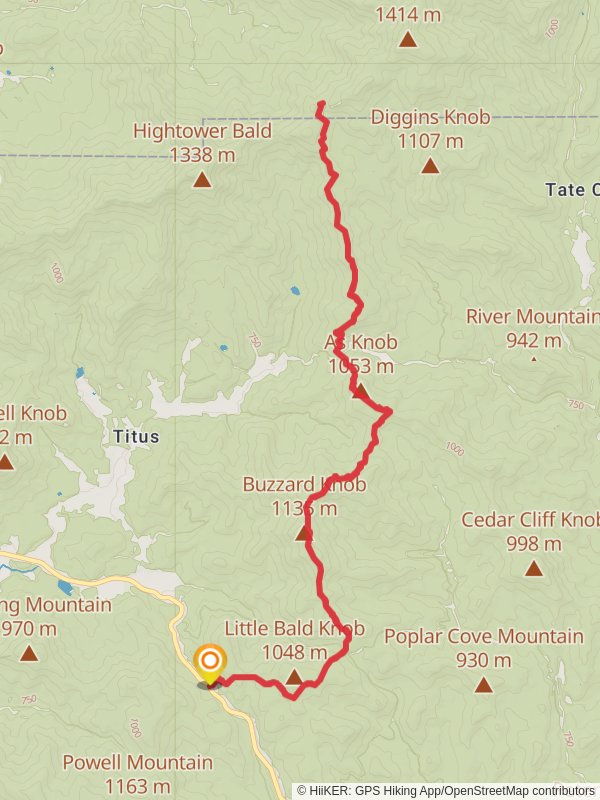 Buzzard Knob and Rocky Knob via Appalachian Trail