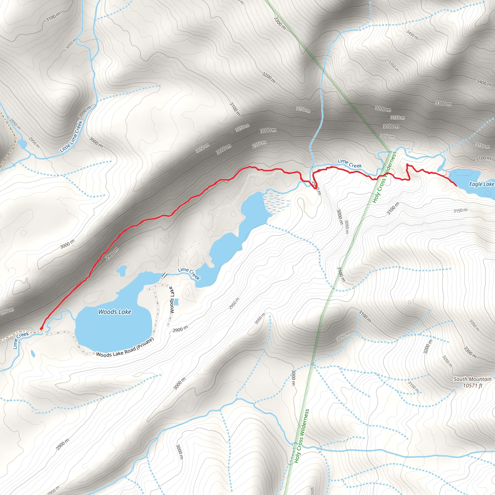 Eagle Lake Trail from Woods Lake mobile static map
