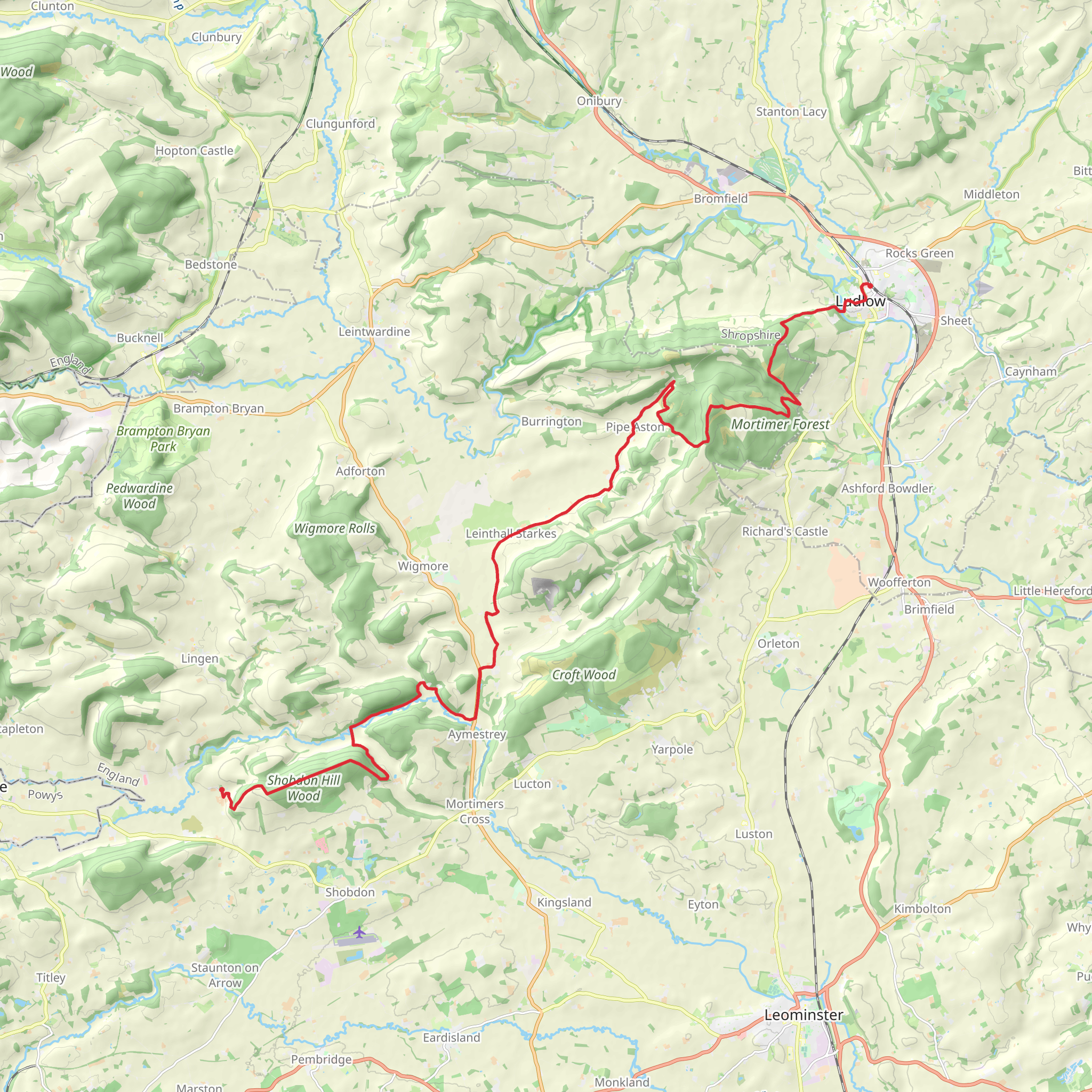 High Vinnalls, Garden House Wood, Shobdon Hill Walk mobile static map
