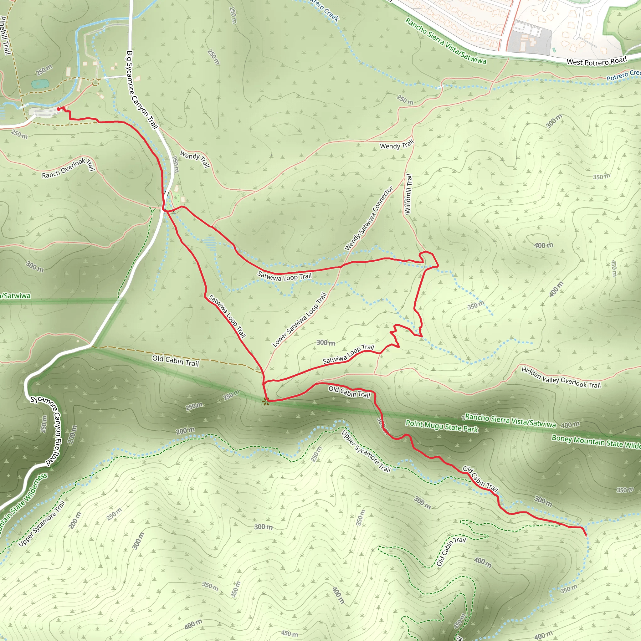 Satwiwa and Old Cabin Loop Trail mobile static map