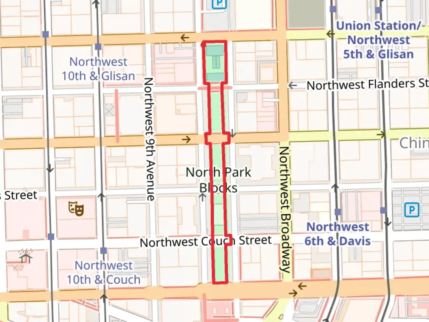 An image depicting the trail Northwest Park Avenue Loop and its surrounding area.
