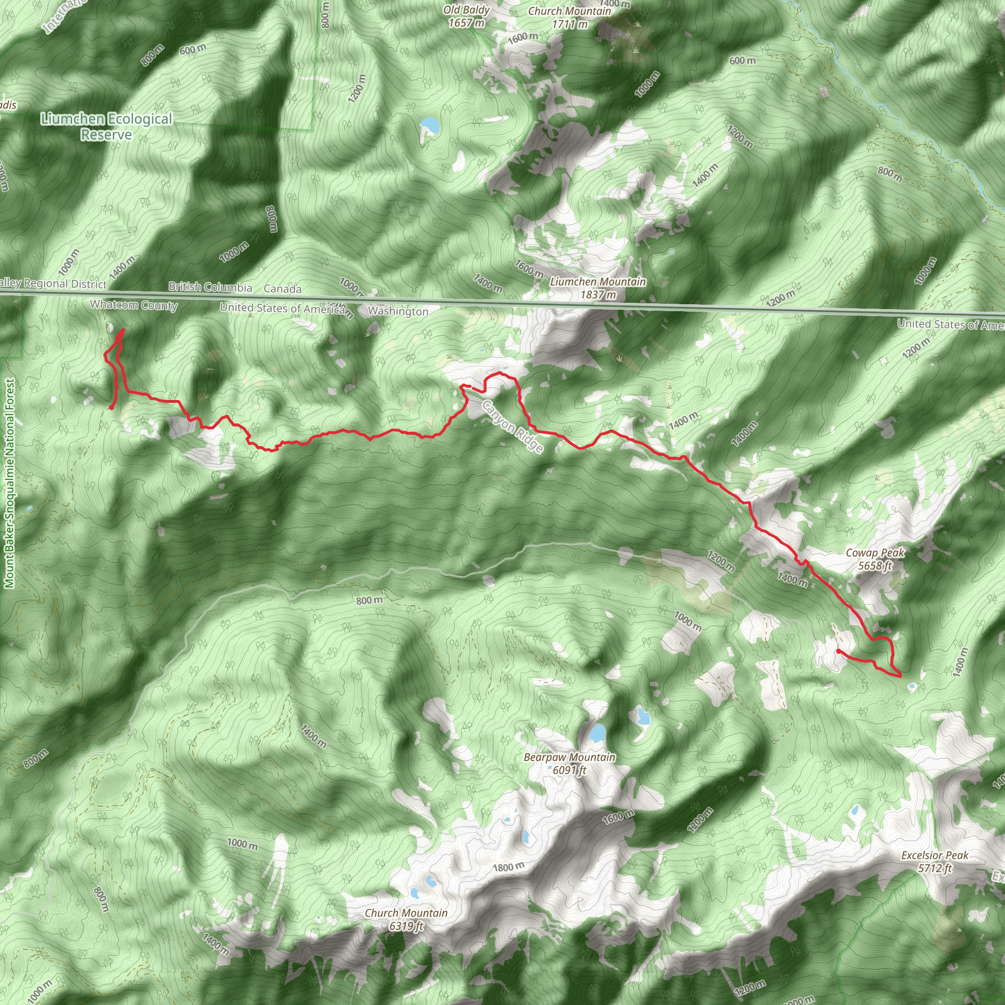 Canyon Ridge Trail mobile static map