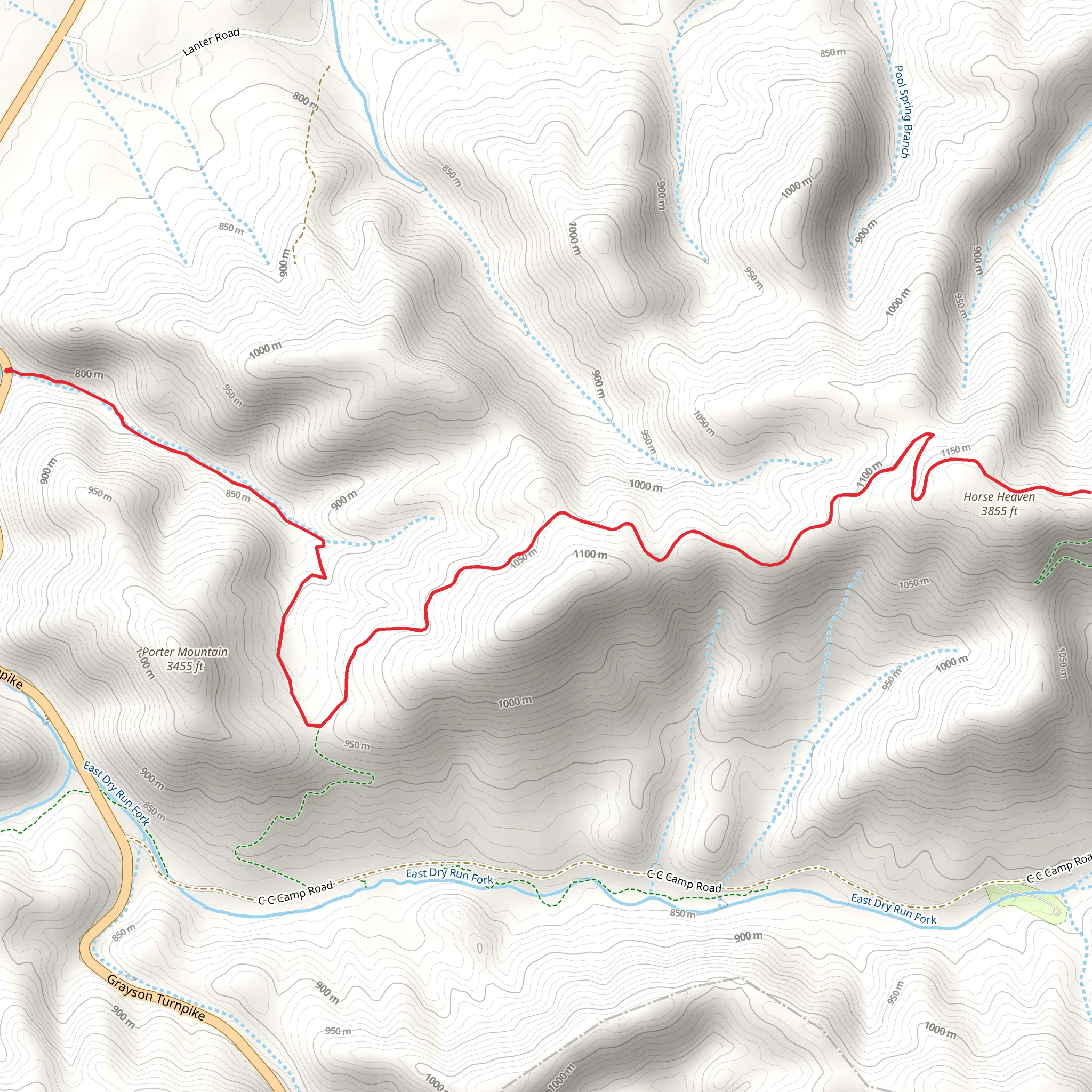 Horse Heaven from Grayson Turnpike mobile static map