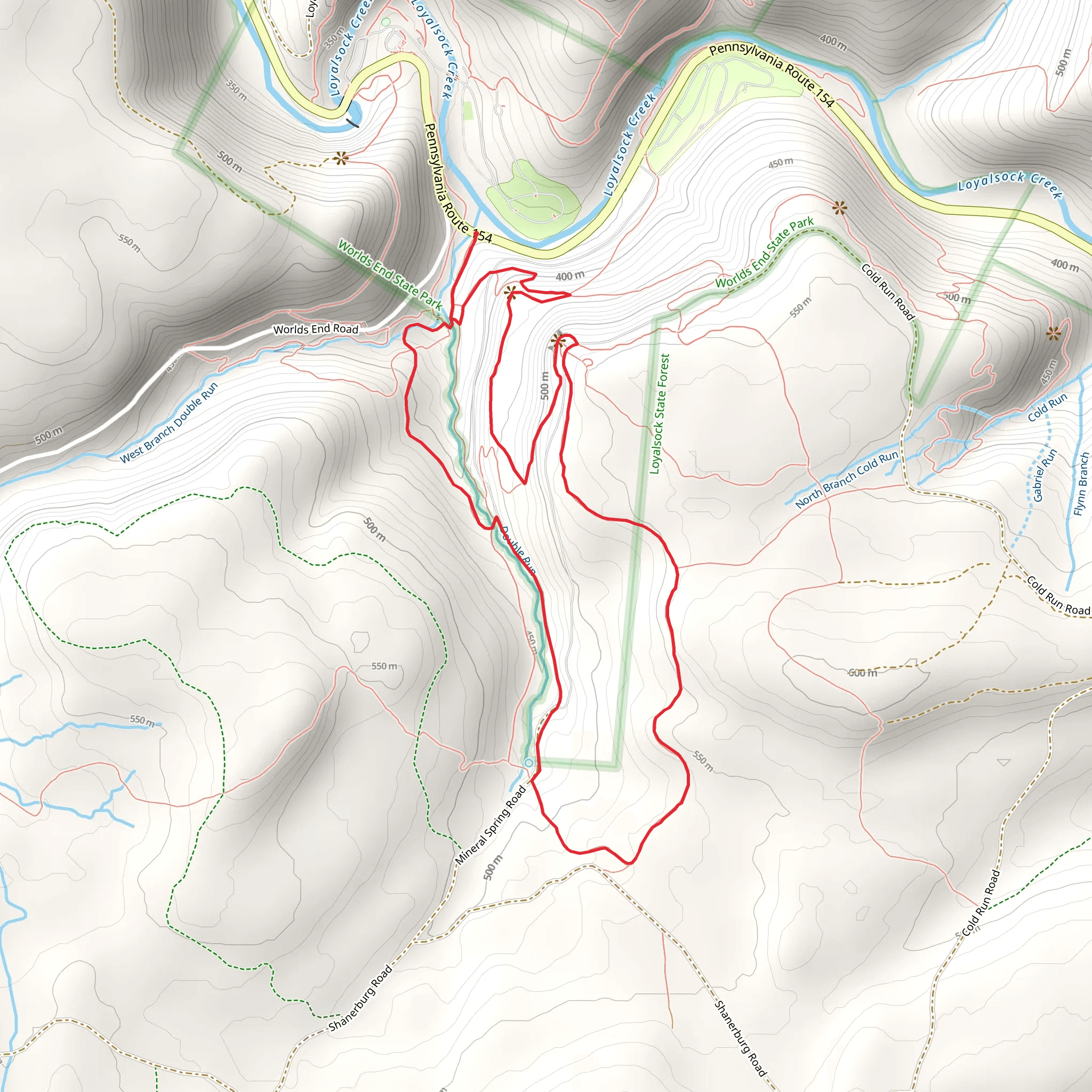 Loyalsock Loop Trail mobile static map