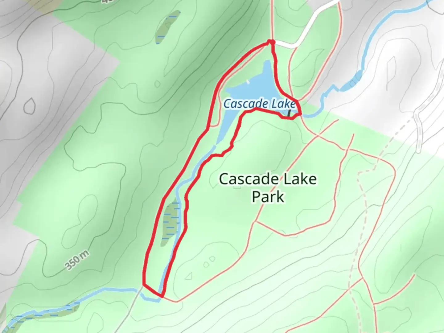 An image depicting the trail Cascade Lake Loop Trail and its surrounding area.