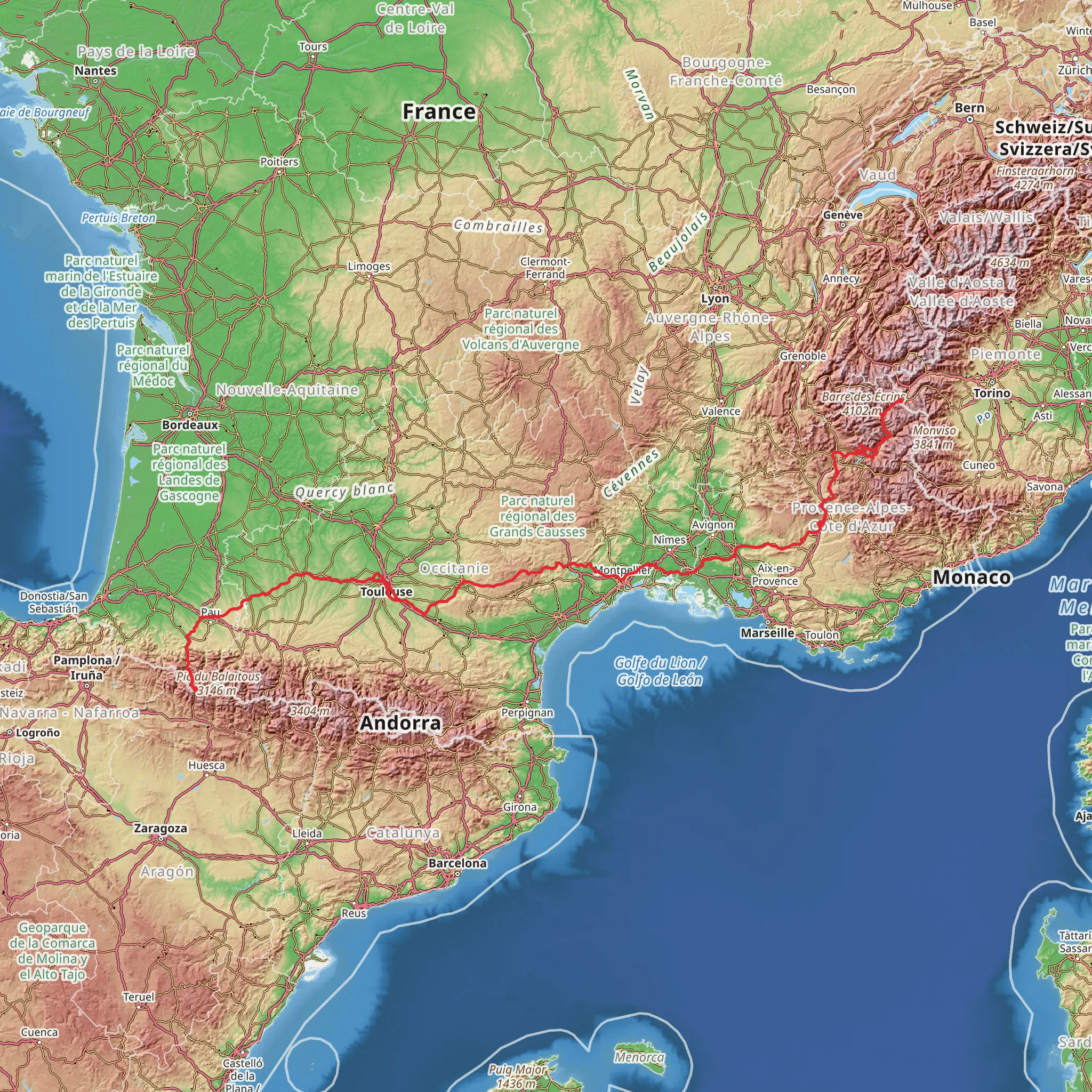 Camino Claviere-Candanchu via Arles mobile static map