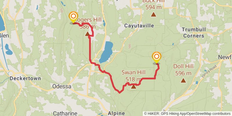 Finger Lakes Trail stage 25 Map