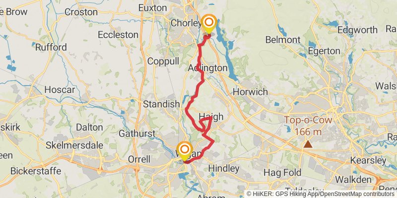 Lancashire's Southern Loop Walk stage 4 Map