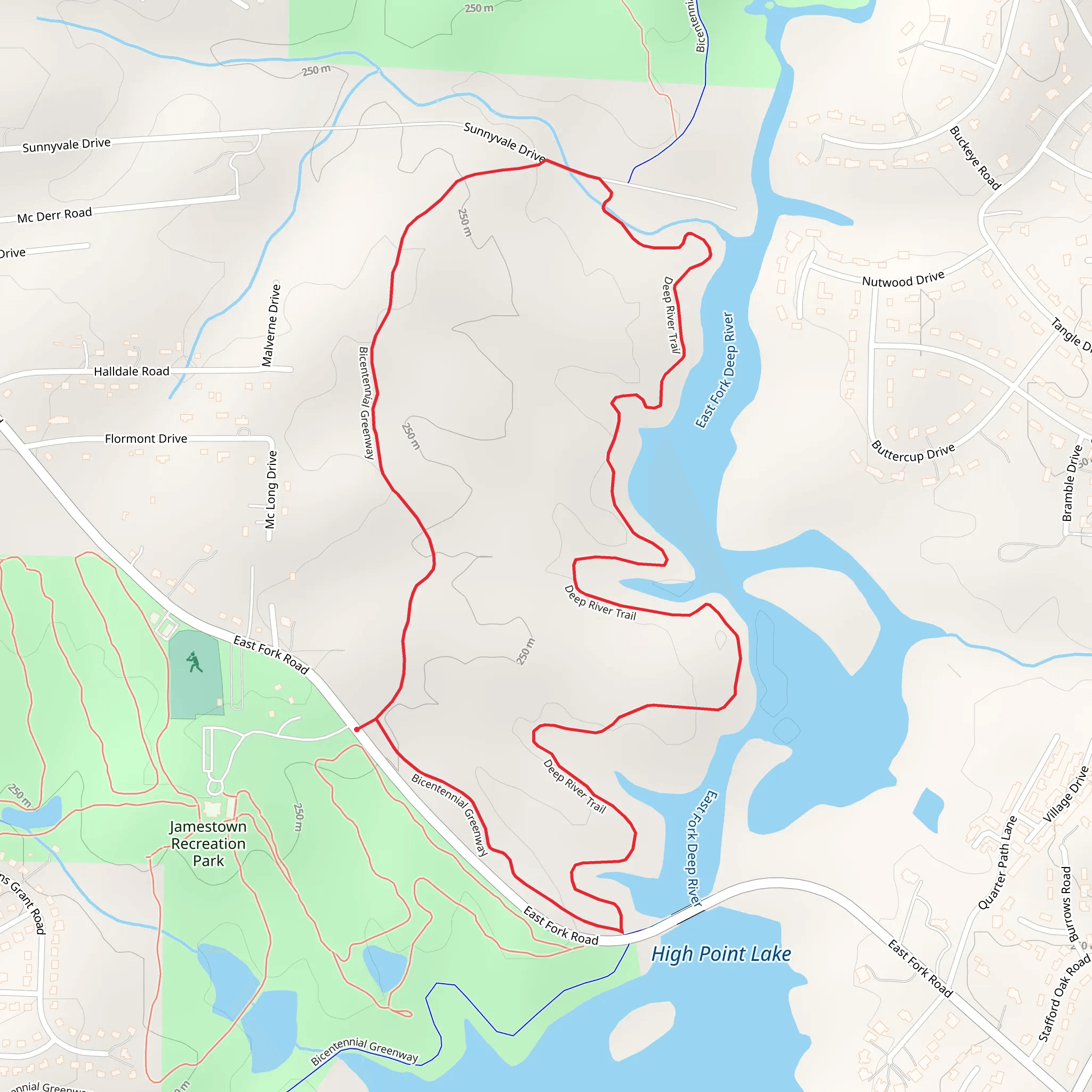 Bicentennial Greenway Loop mobile static map