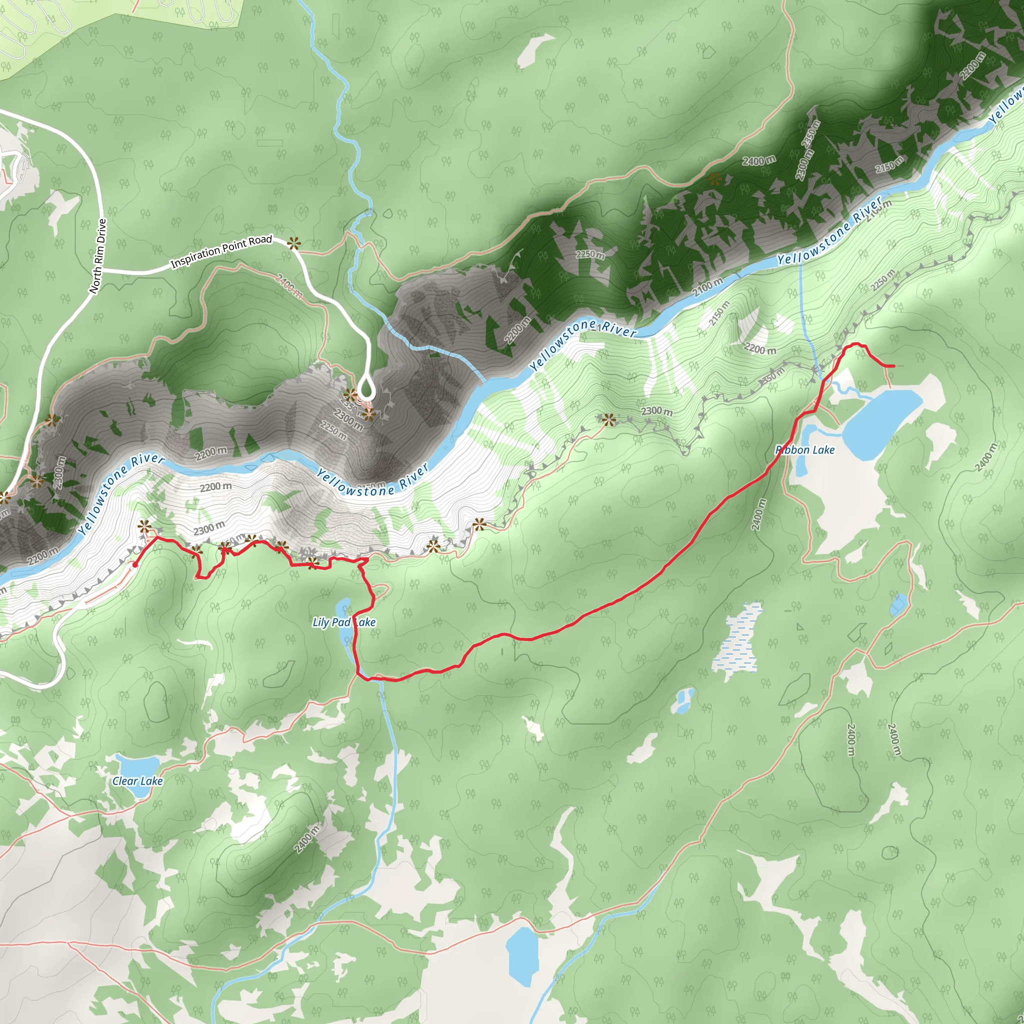 Silver Cord Cascade via Ribbon Lake Trail mobile static map