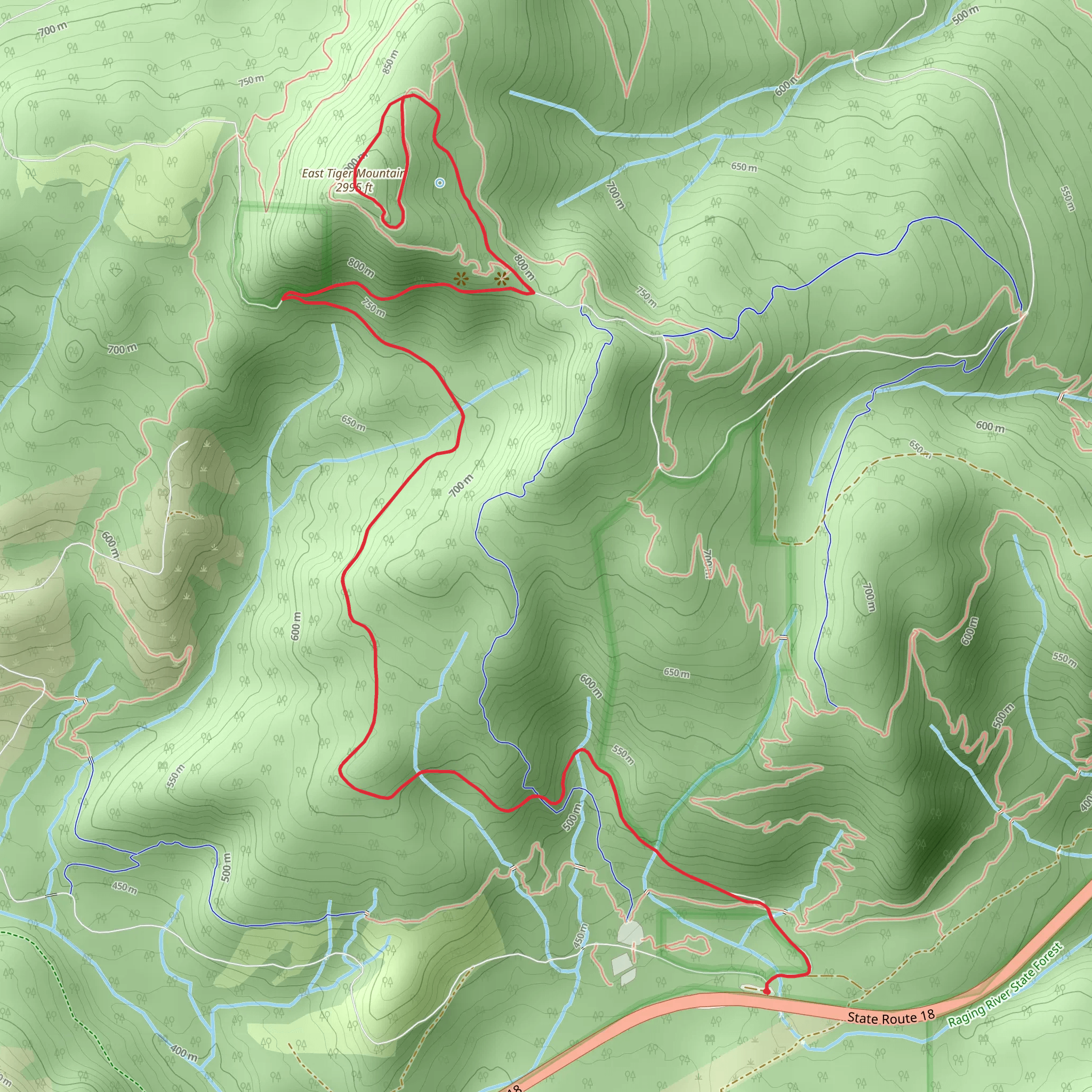 East Tiger Mountain mobile static map