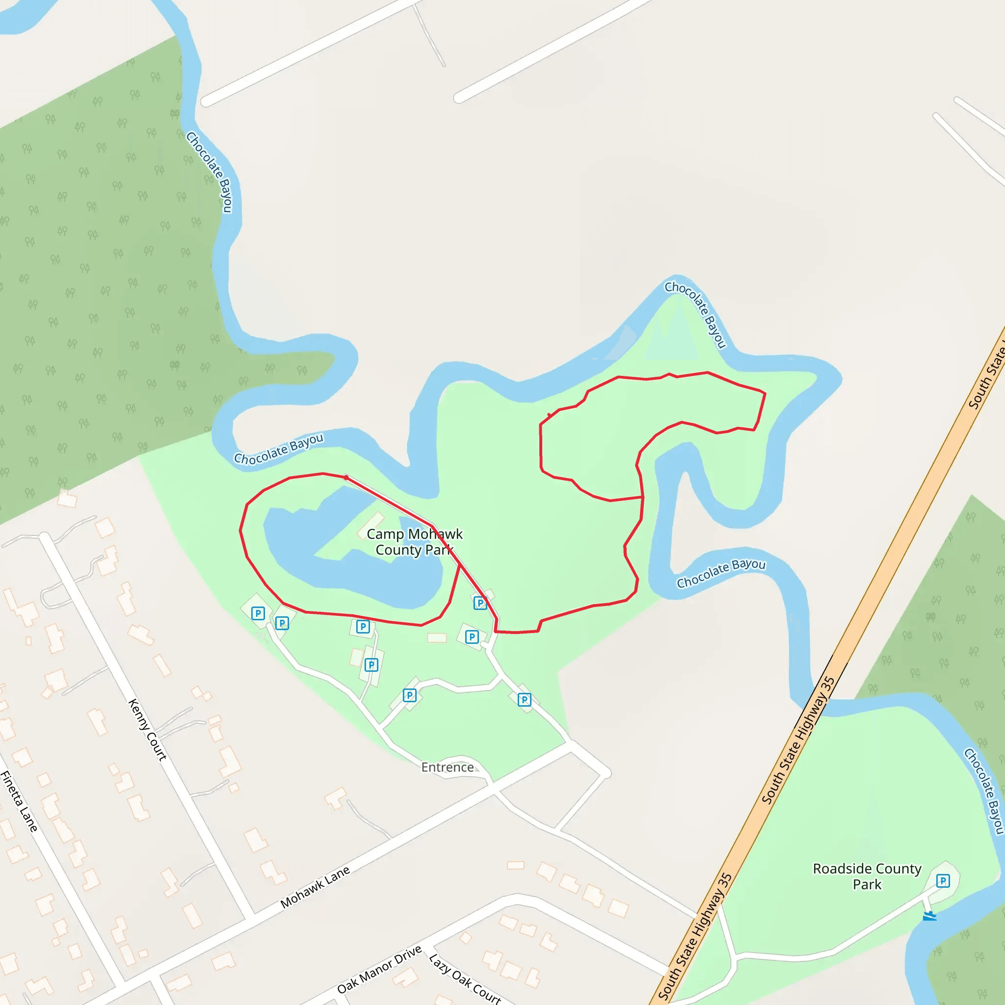 Camp Mohawk County Park Loop mobile static map