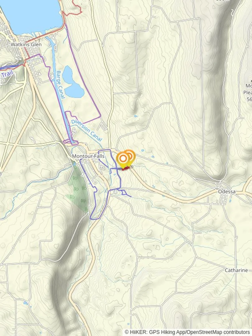 An image depicting the trail Montour Falls Detour Trail and its surrounding area.