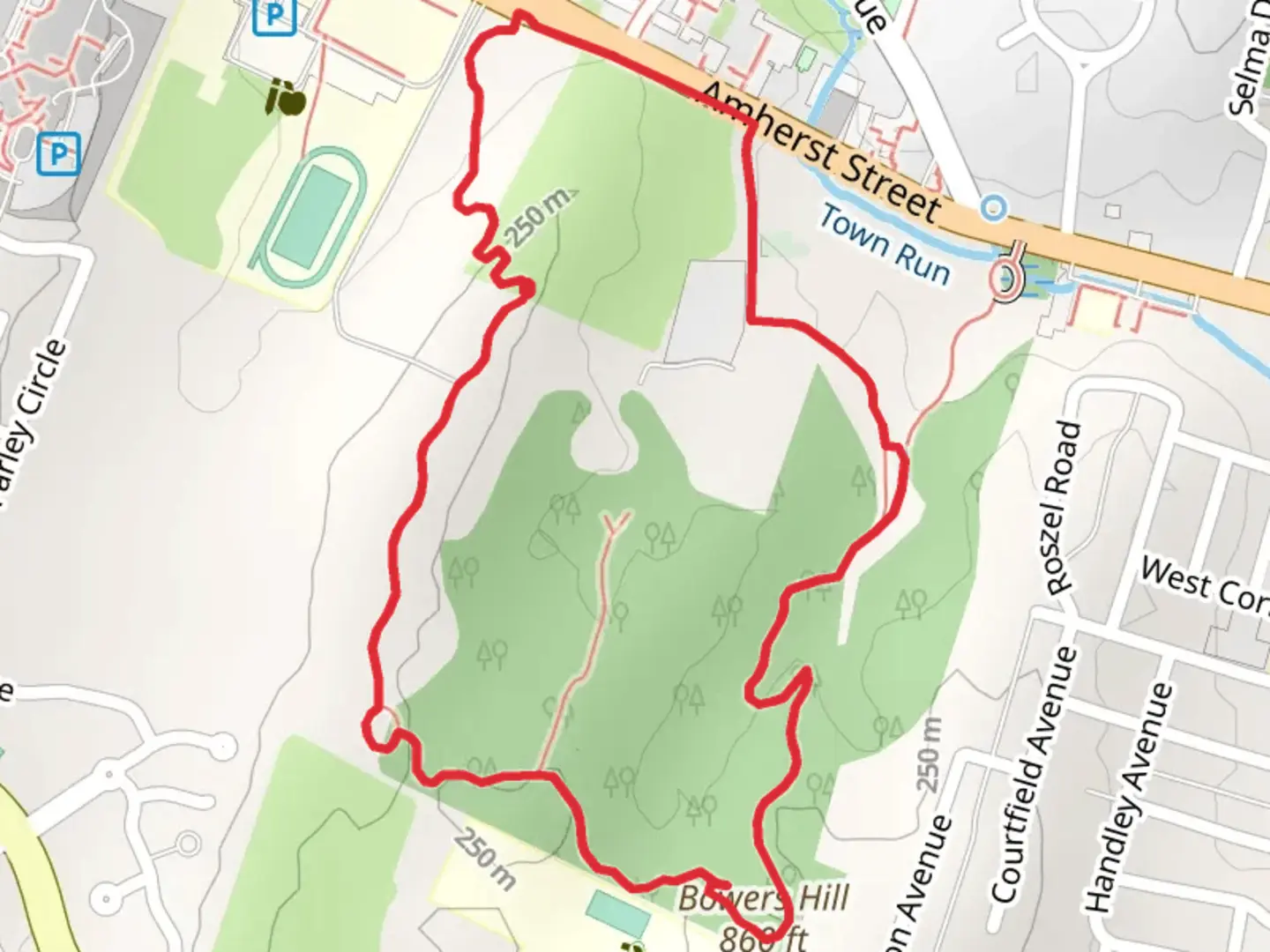 An image depicting the trail Bowers Hill via Pasture, ridge and Meadow Loop Trail and its surrounding area.