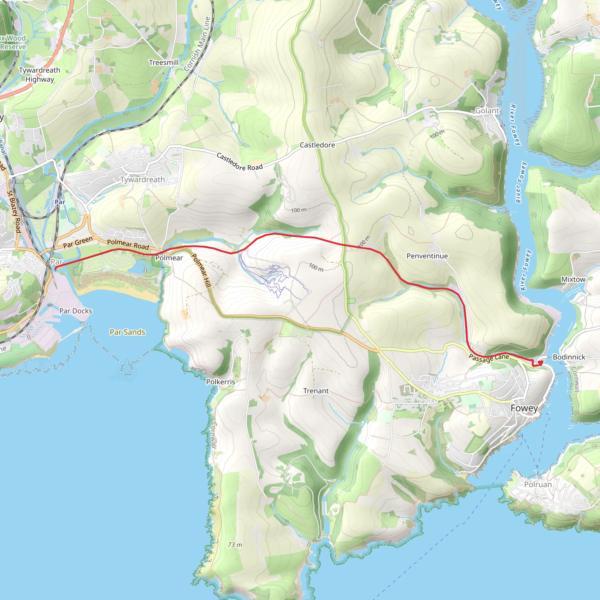 Polmear and Par mobile static map