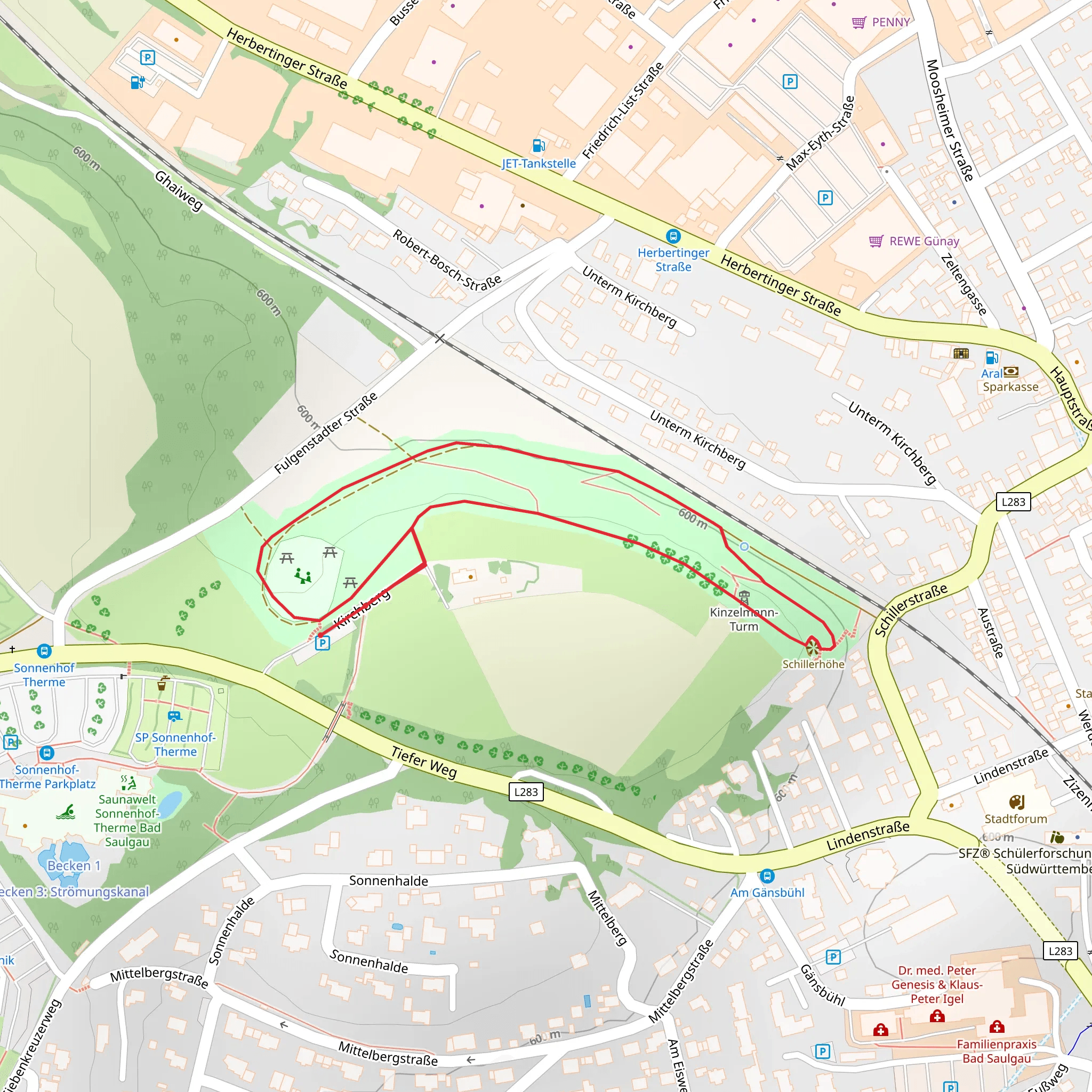 Schillerhöhe Loop mobile static map