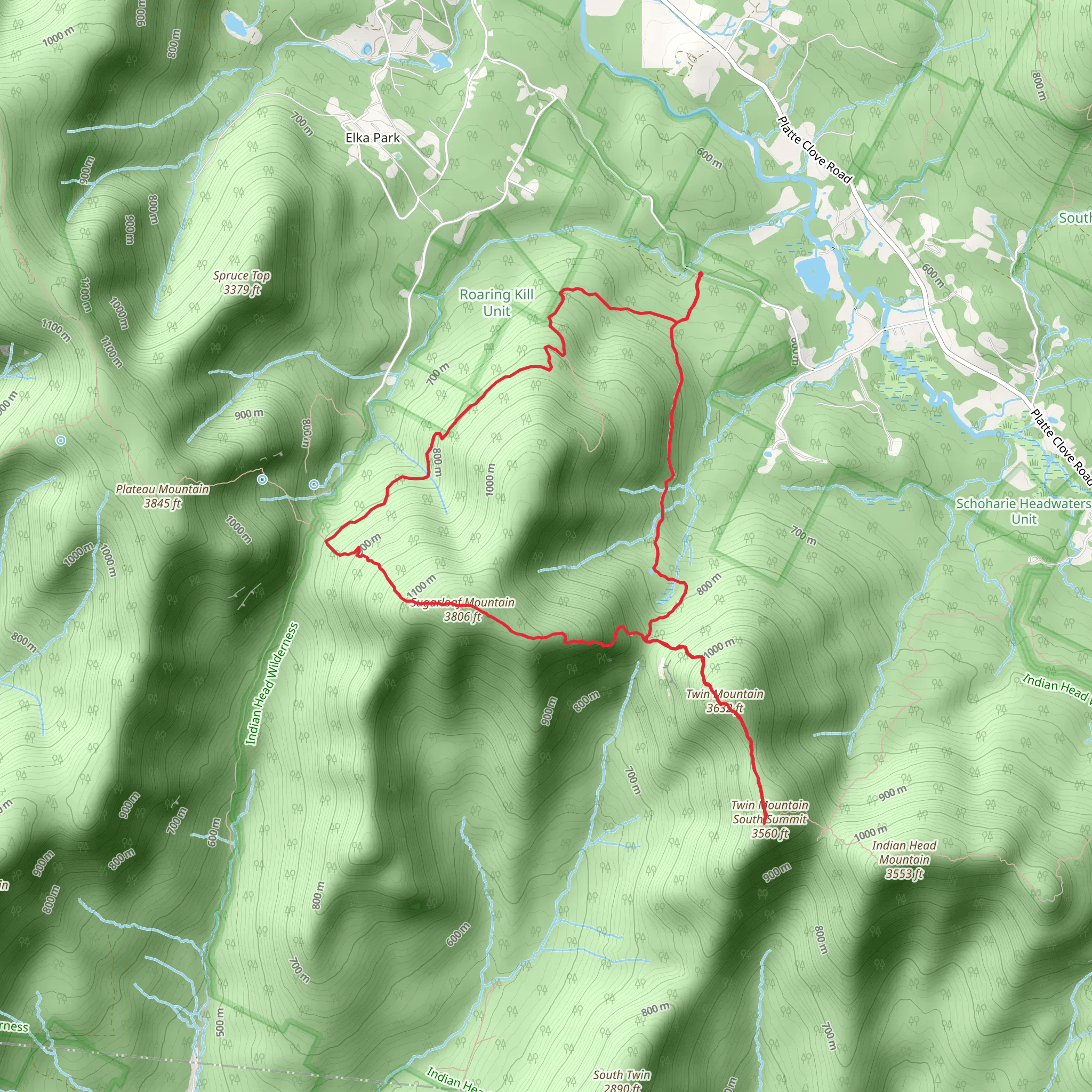 SugarLoaf and Twin Mountain Loop Trail mobile static map