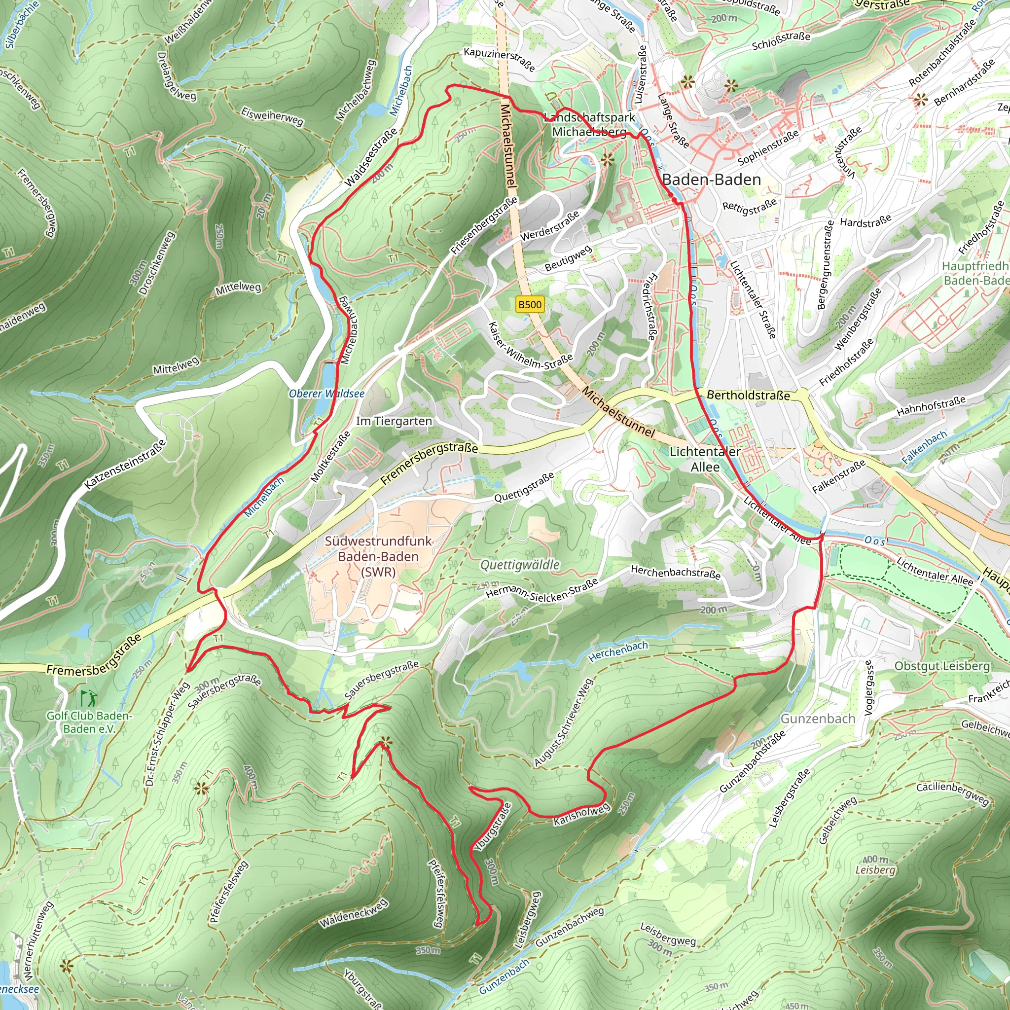 Oberer Waldsee via Beurig Rundweg mobile static map